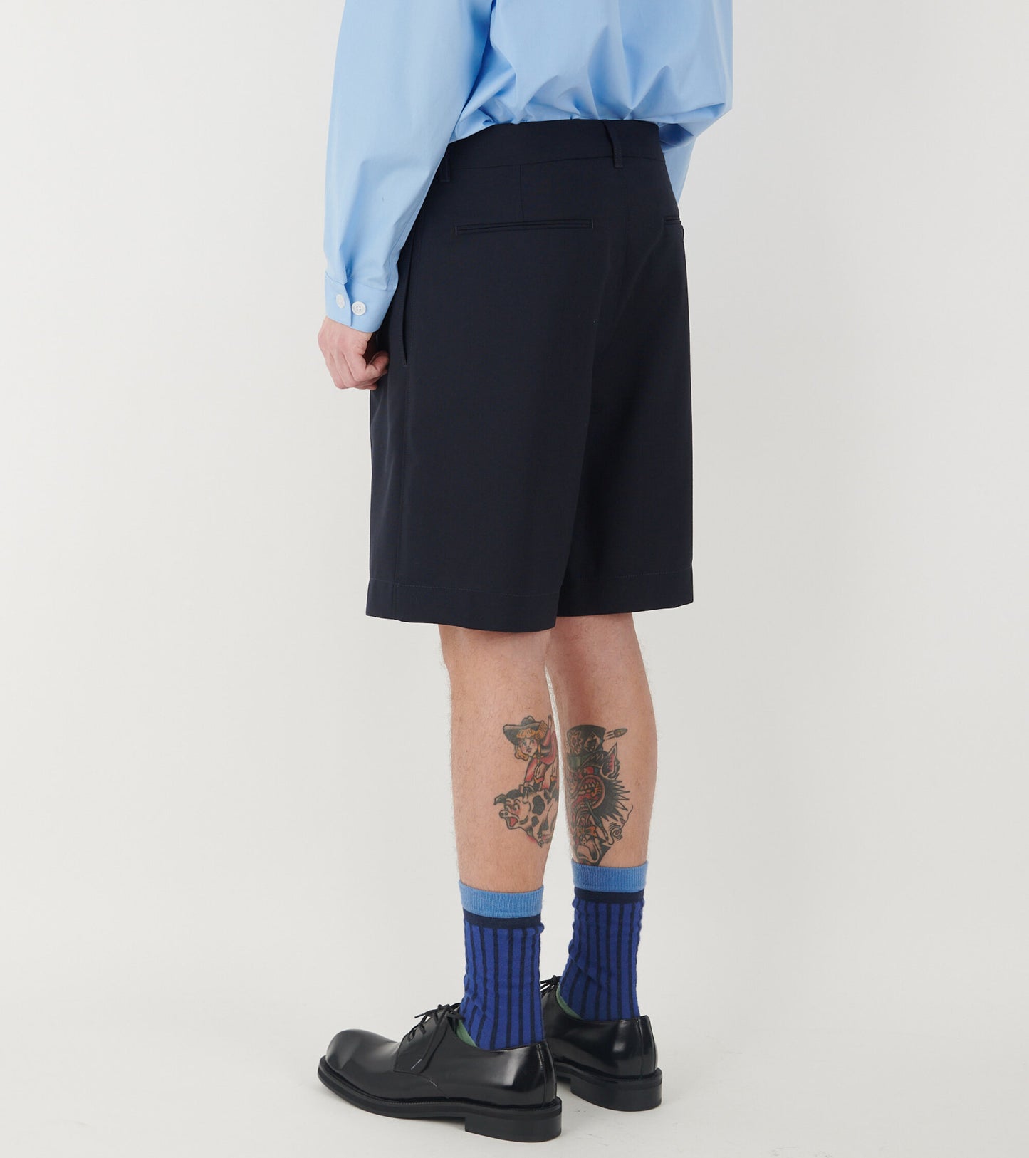 Tailored Wool Shorts Dark Navy