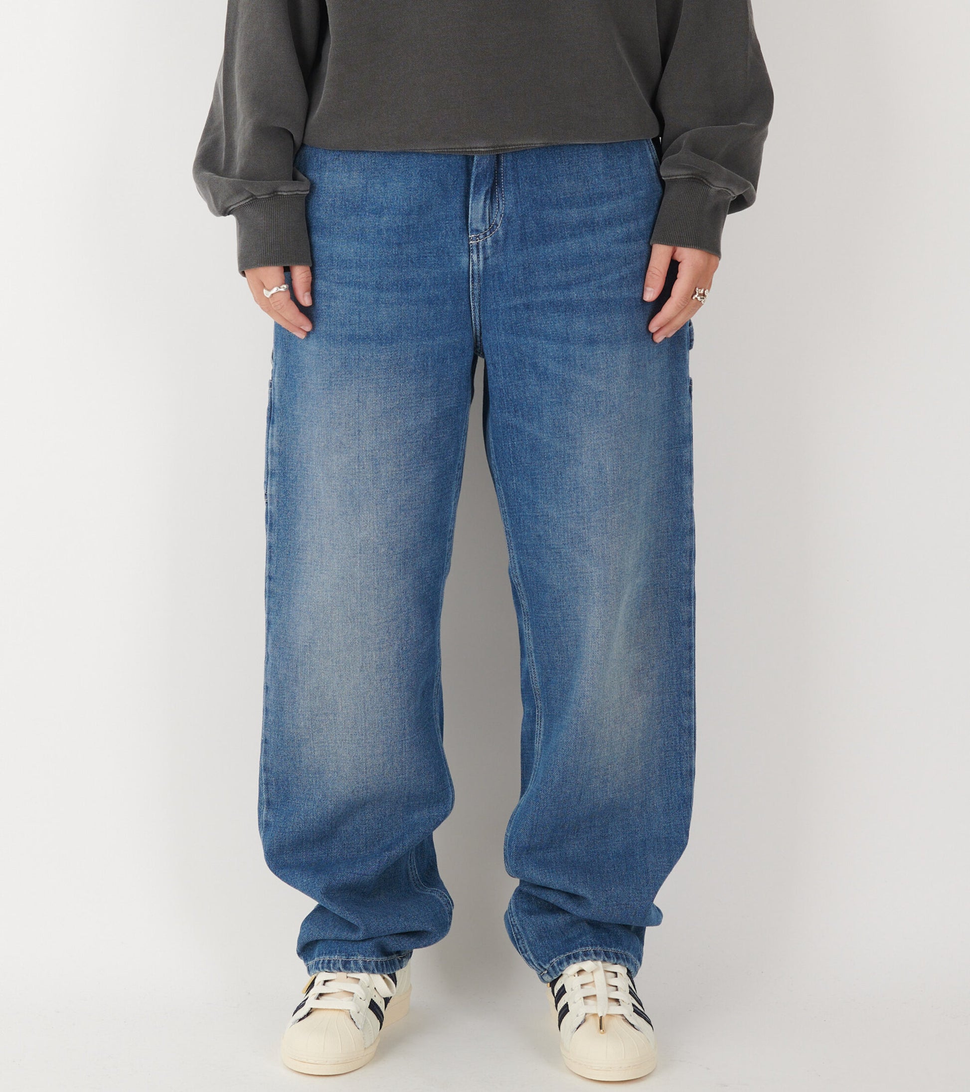 W Pierce Pant Straight Blue Dark Used Wash