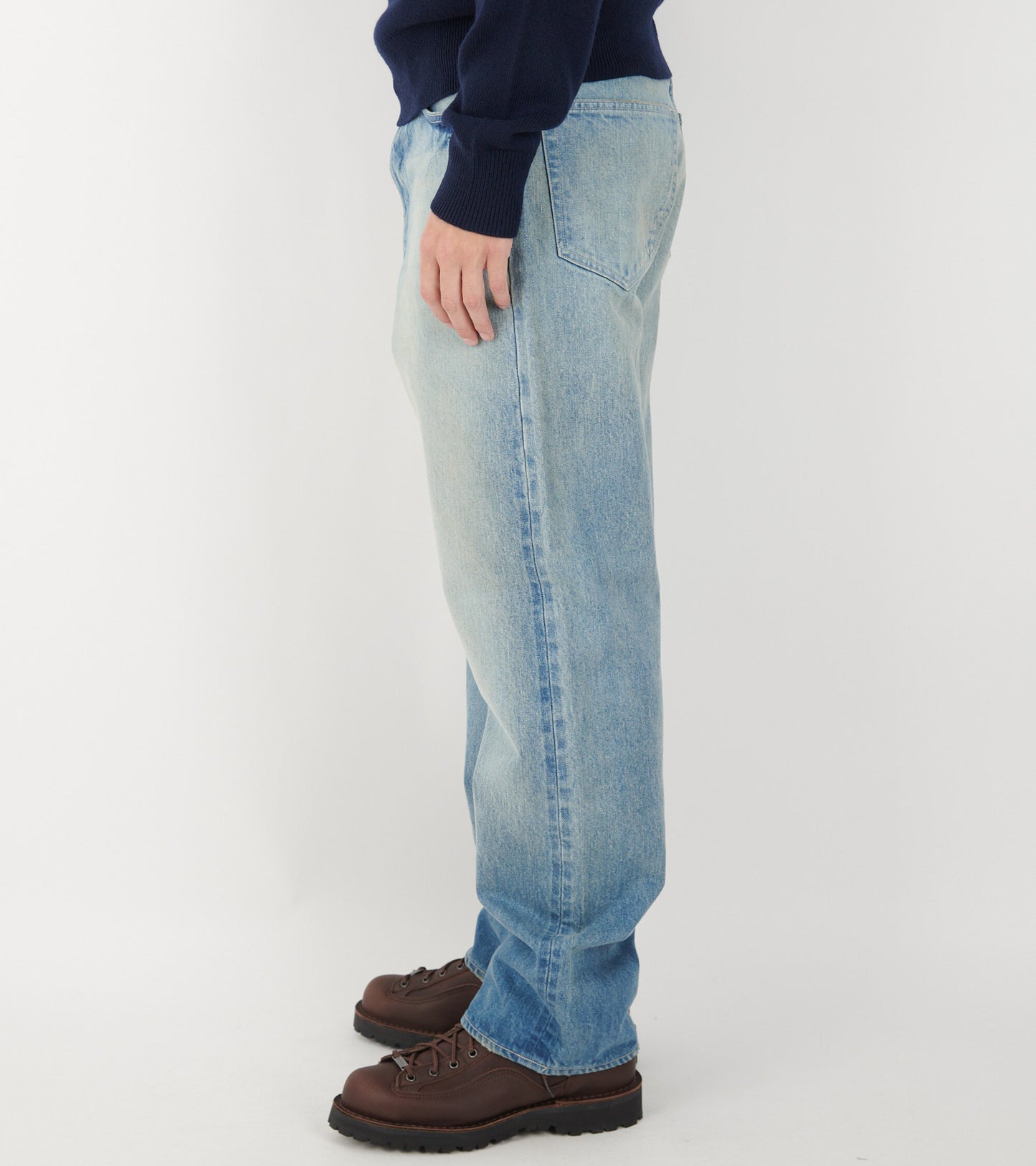 Selvedge Faded Heavy Denim Wide Pants Faded Indigo