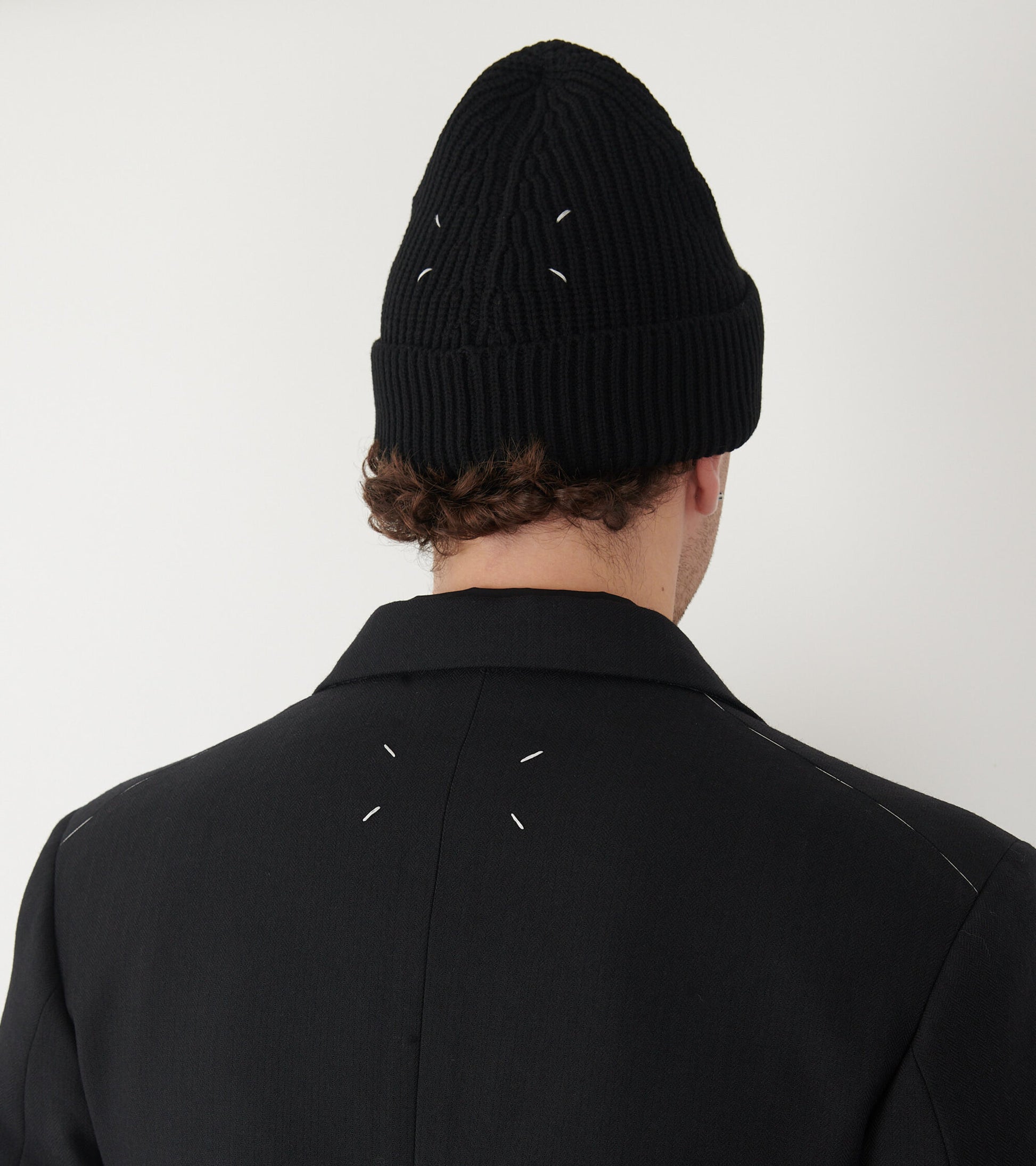 Herringbone Wool Jacket Black