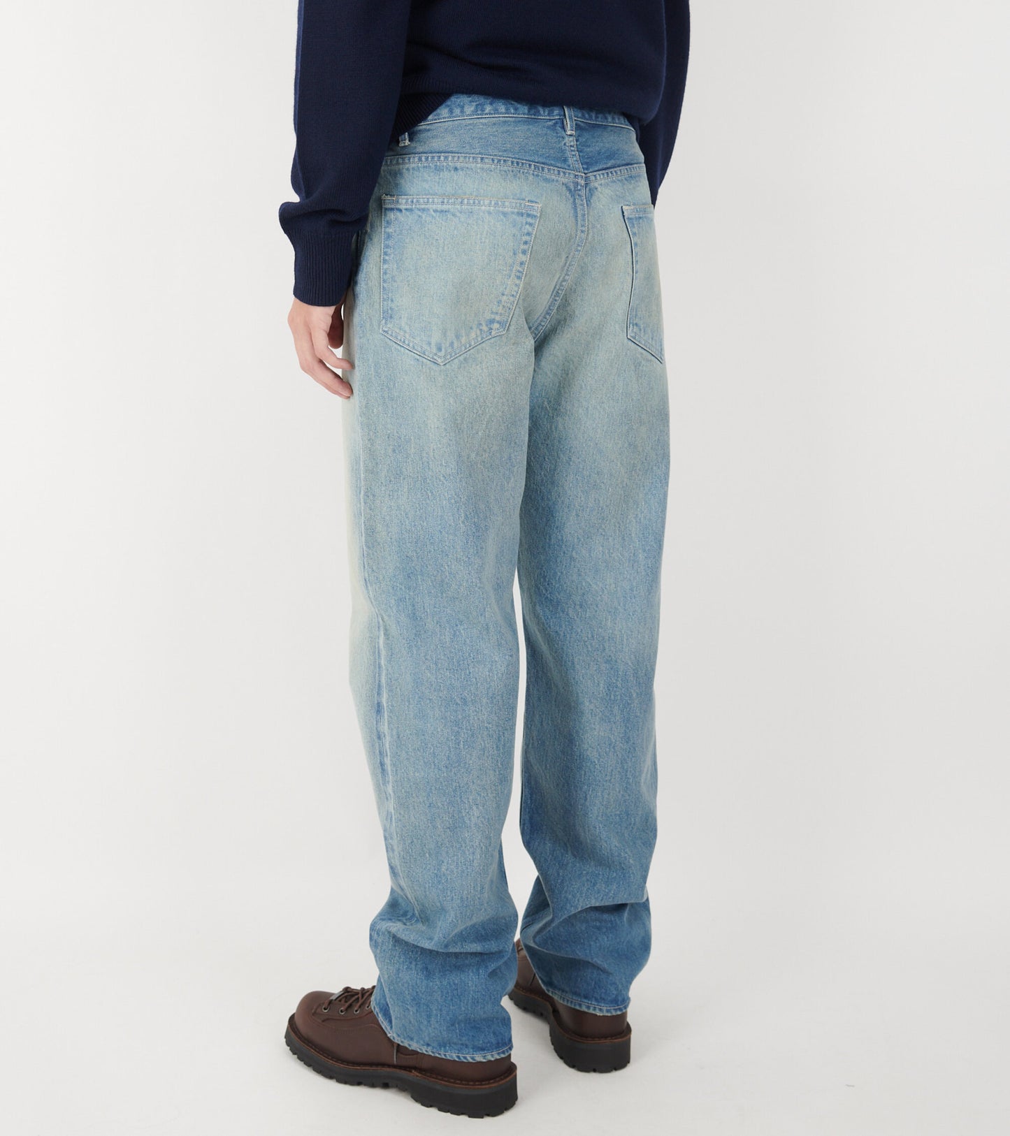 Selvedge Faded Heavy Denim Wide Pants Faded Indigo