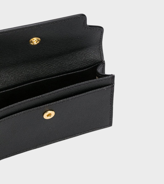 Logo Wallet Saffiano Black