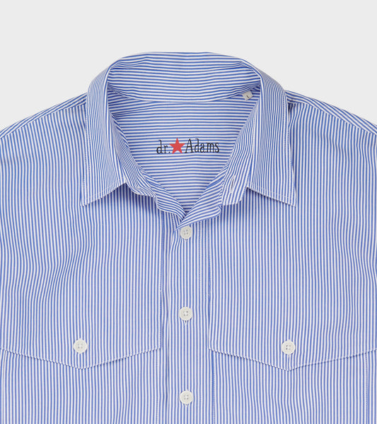 X dr. Adams Note Shirt Blue Stripe