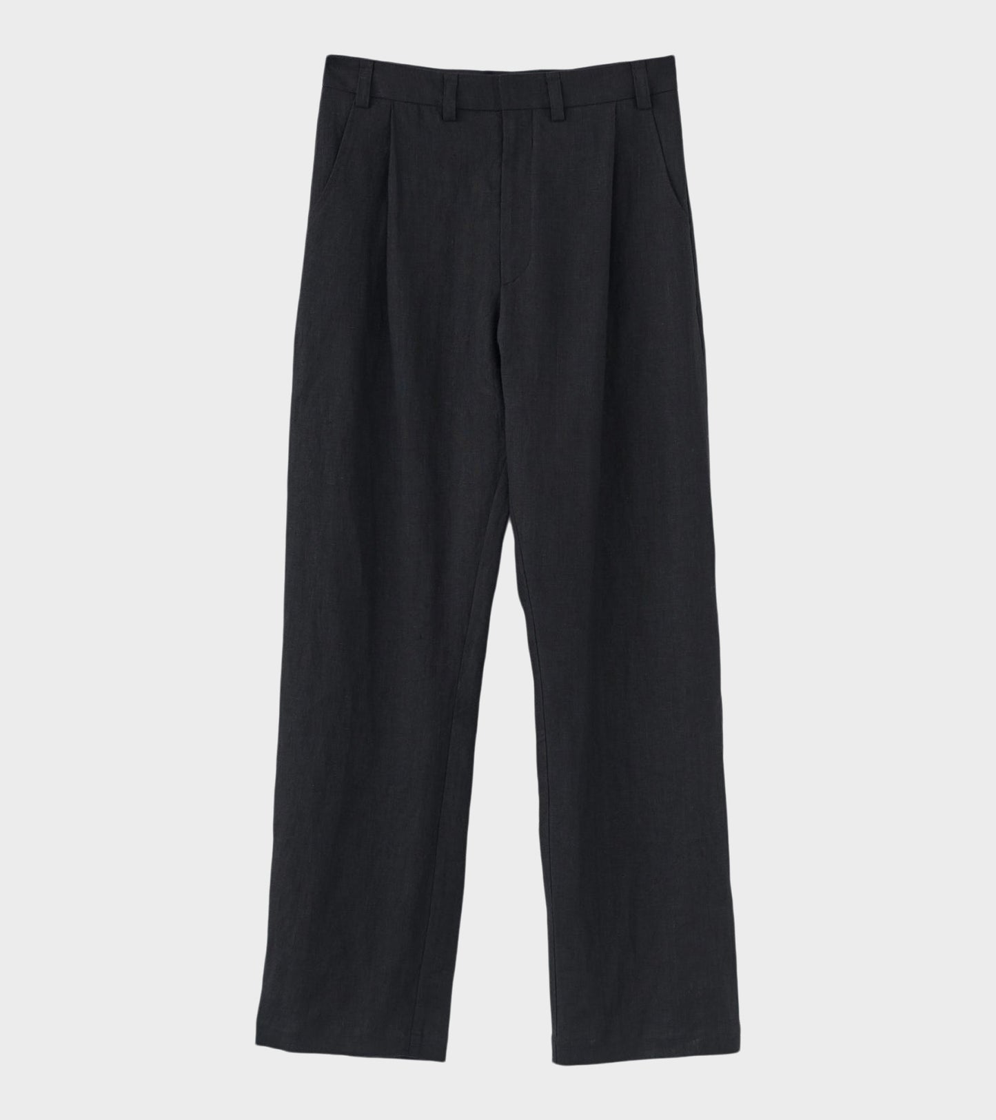 Linen Box Pants Black