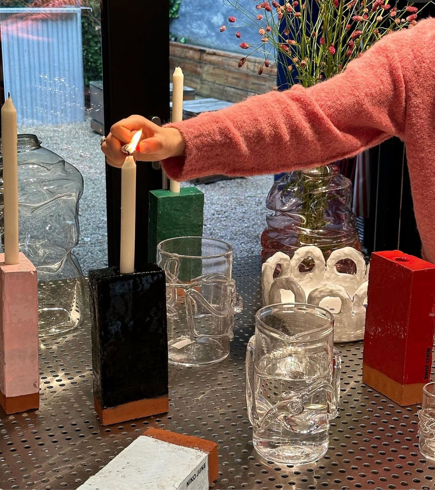 A Single Brick Candle Green