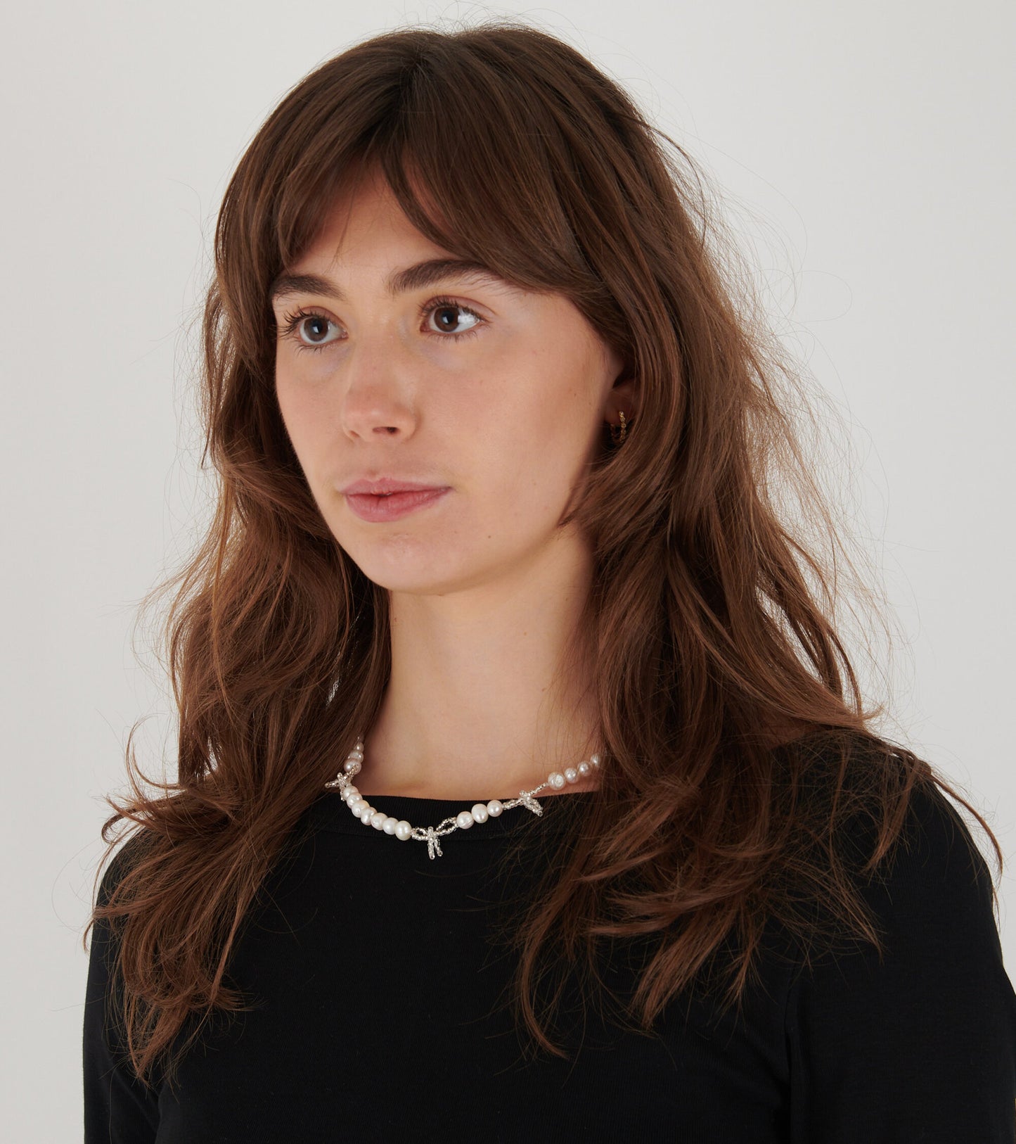 Pearl Multi Bow Necklace White