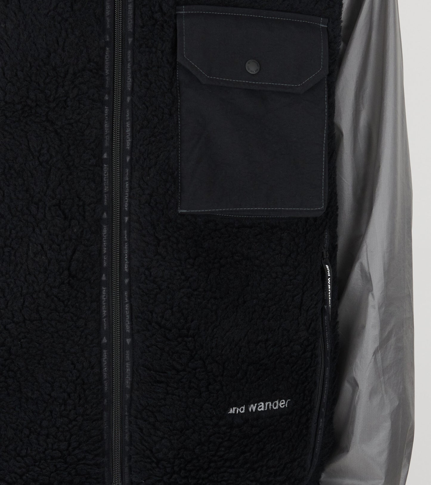 Wool Boa Vest Black
