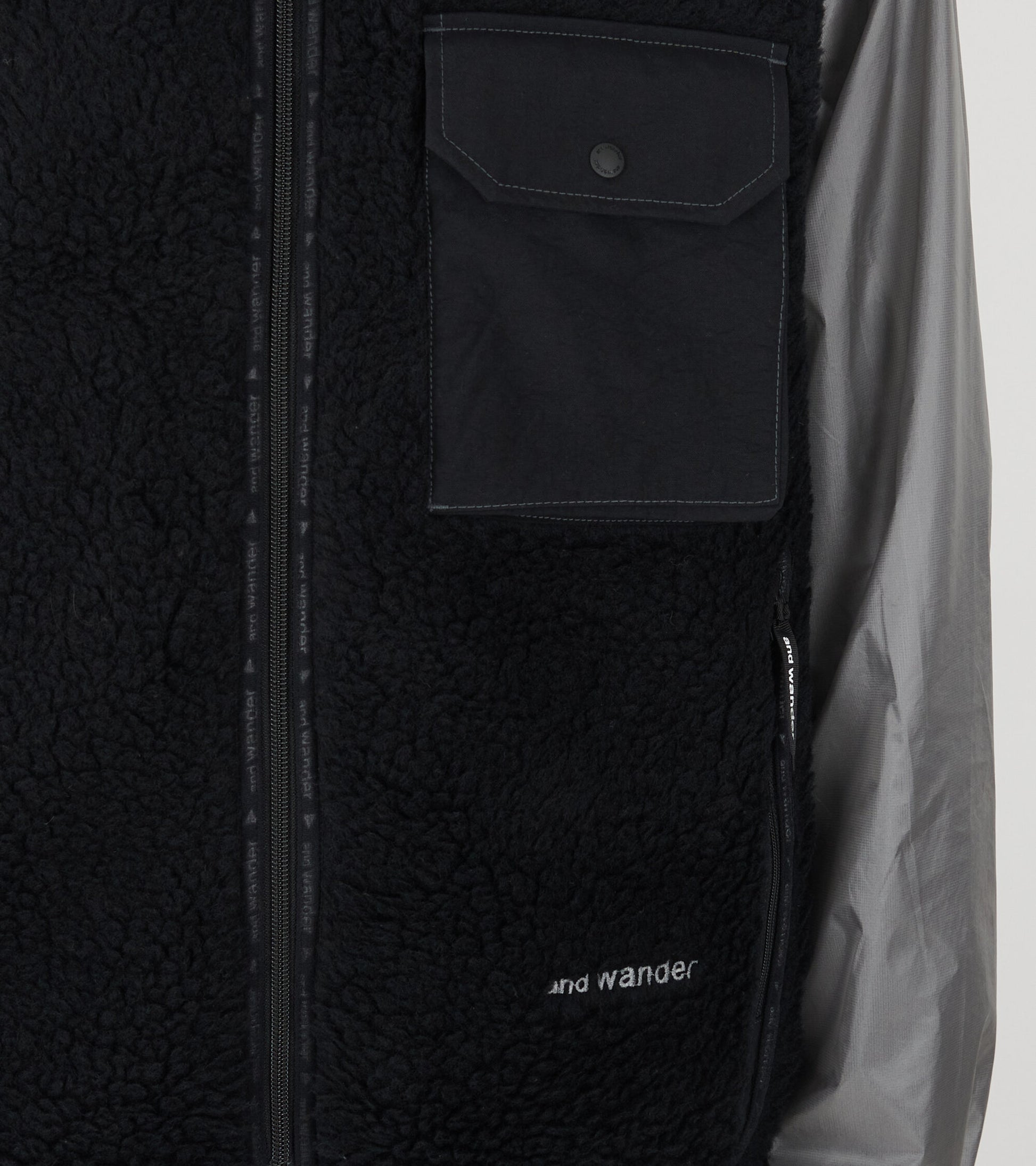 Wool Boa Vest Black