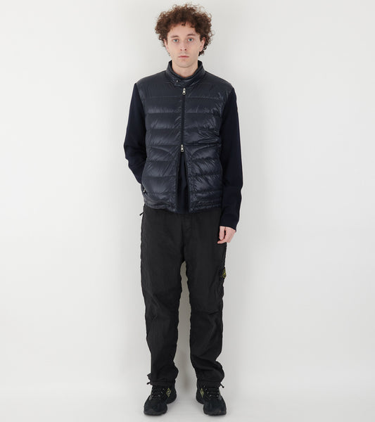 Padded Wool Zip-up Cardigan Blue