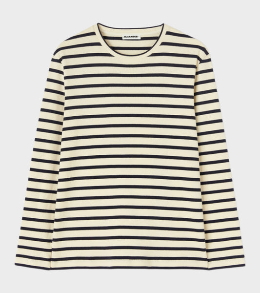 Striped L/S Crew Neck T-shirt Off-white/Black