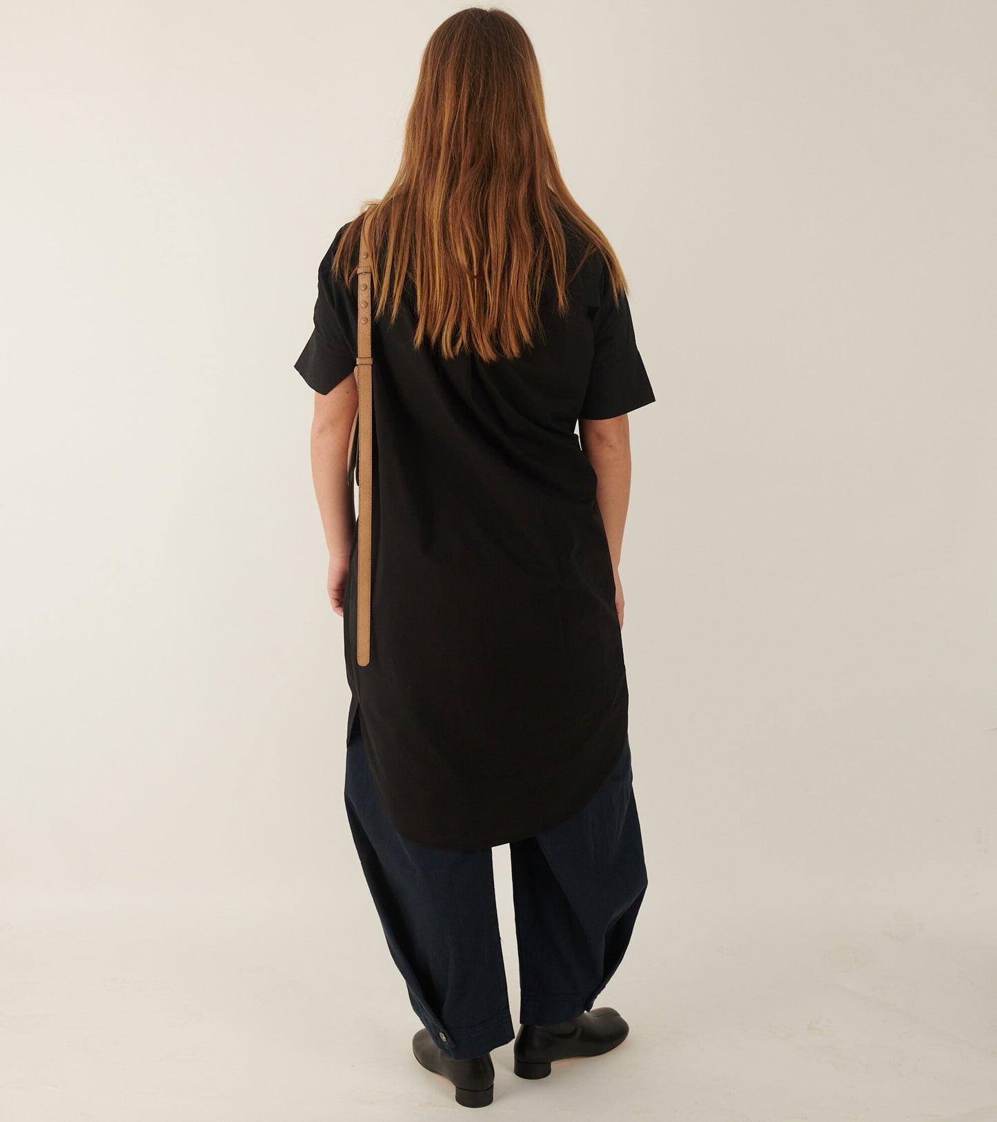 Fold Shirt Dress Black