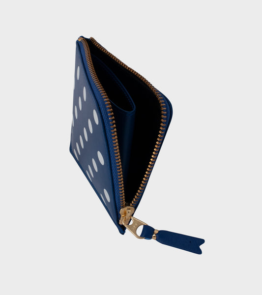 Polka Dot Printed Wallet Blue