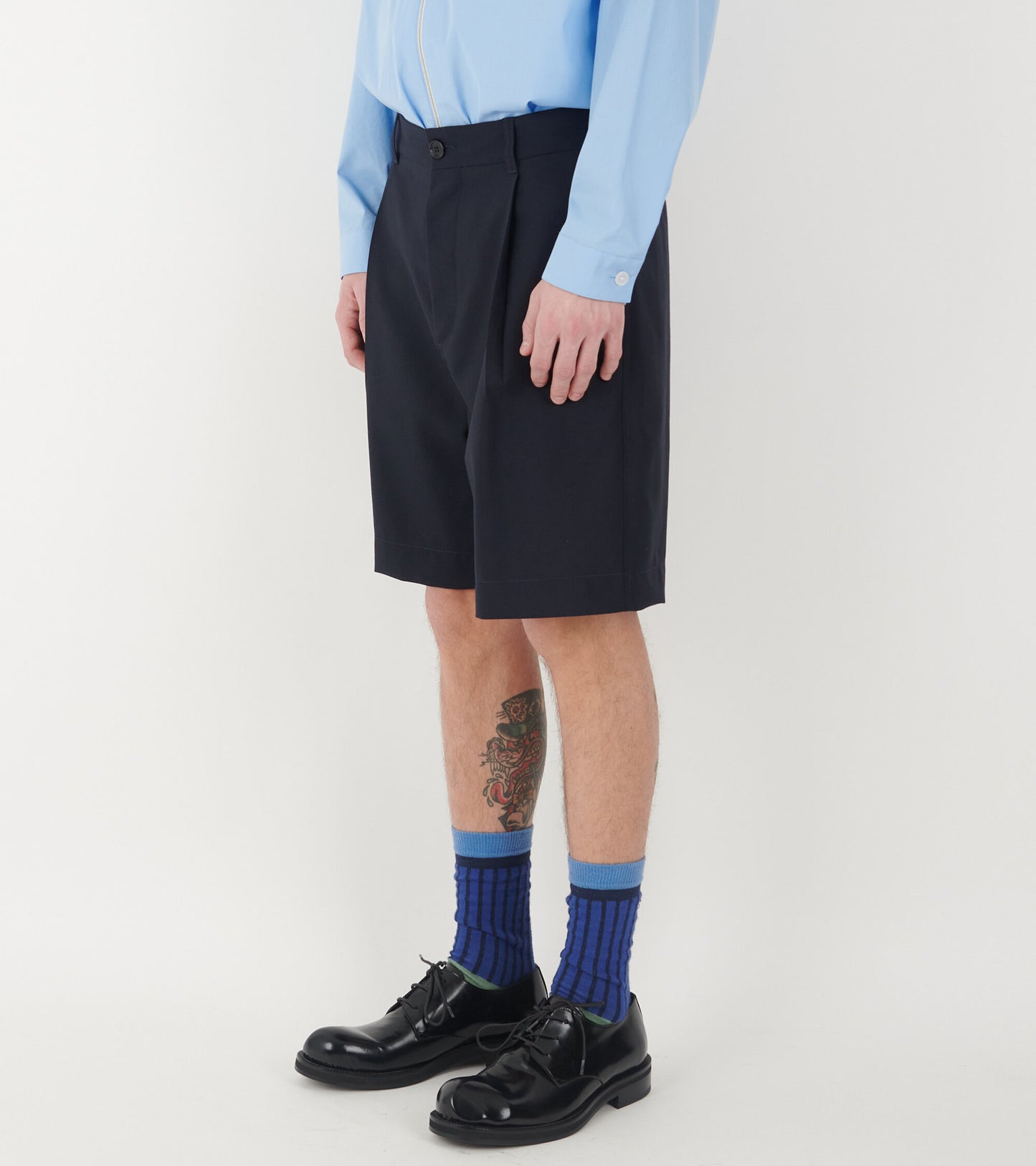 Tailored Wool Shorts Dark Navy