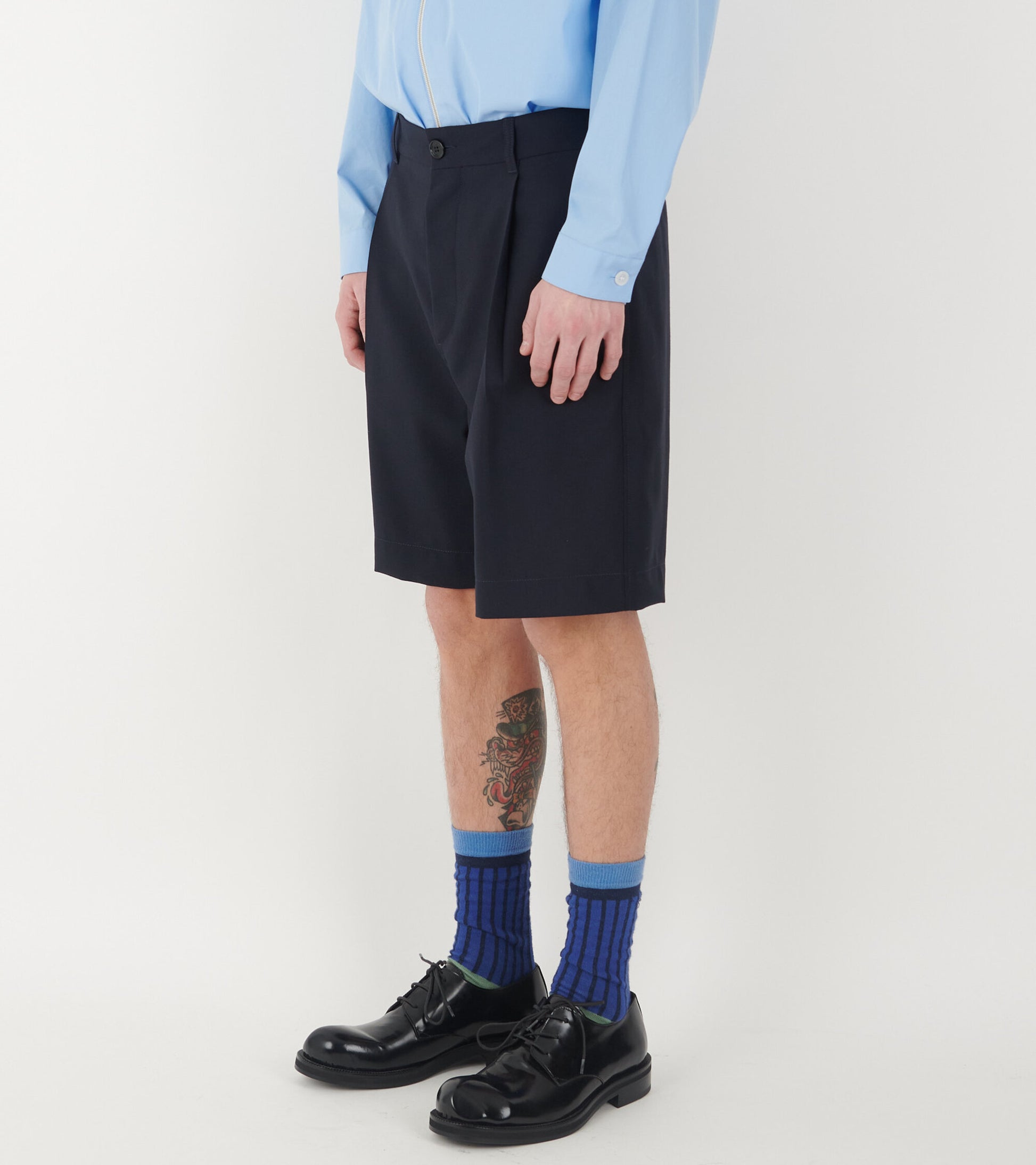 Tailored Wool Shorts Dark Navy