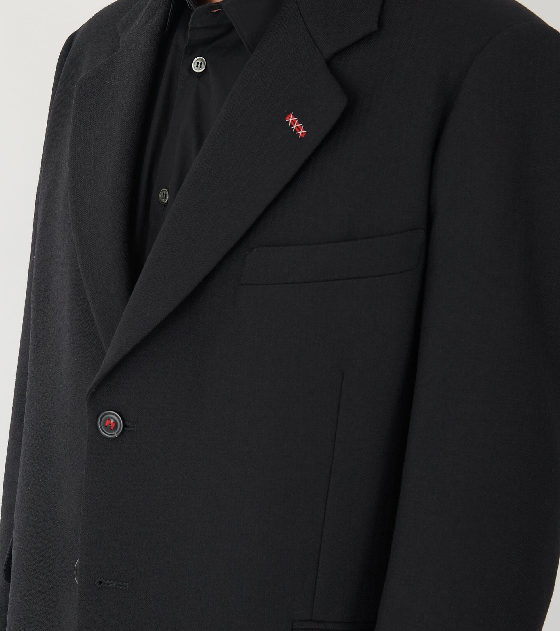 Herringbone Wool Jacket Black