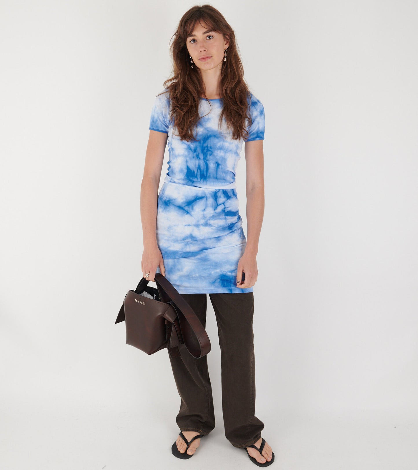 101 Short Sleeve John Rib Dress Tie Dye Blue