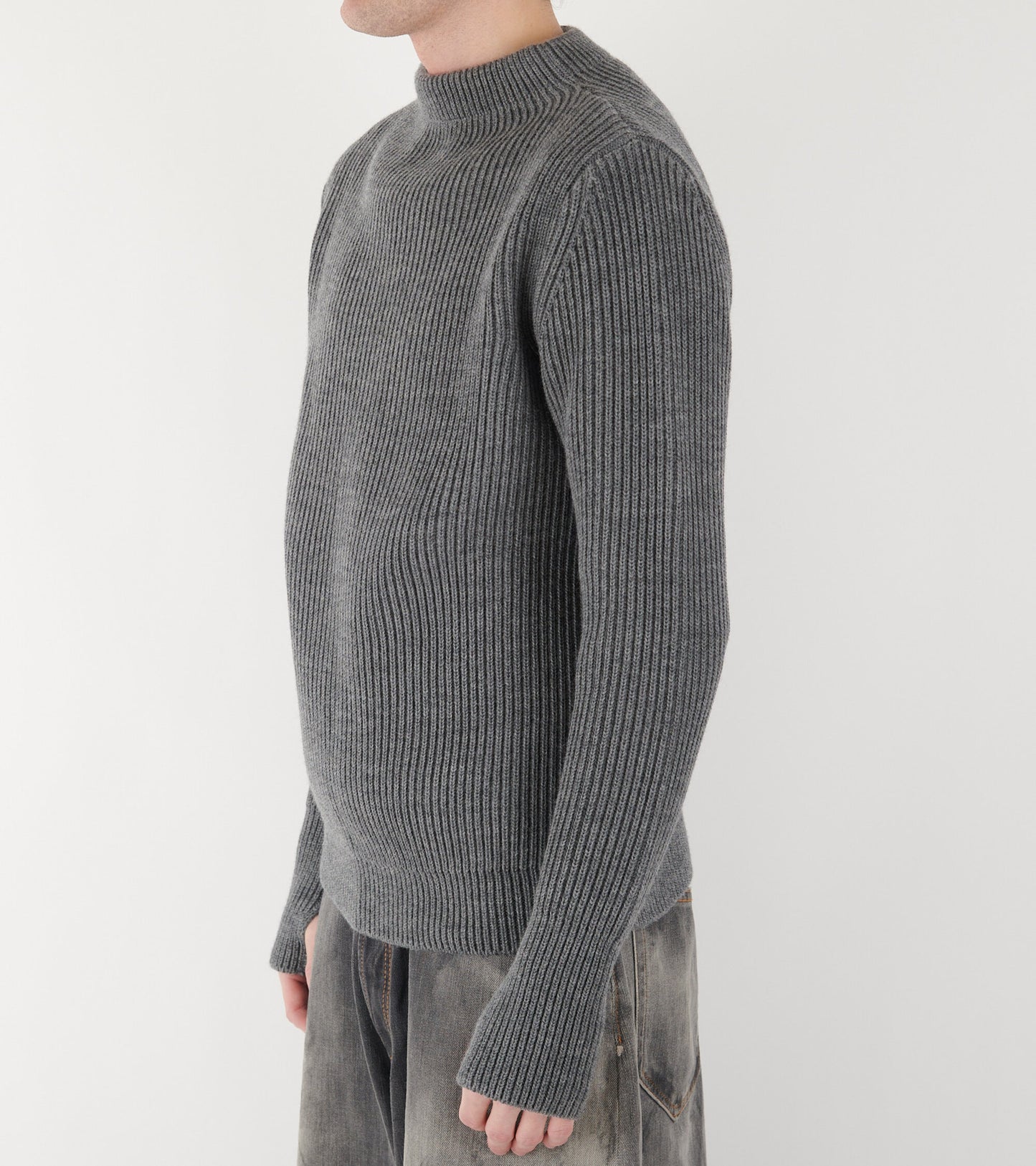 Navy Crewneck Grey