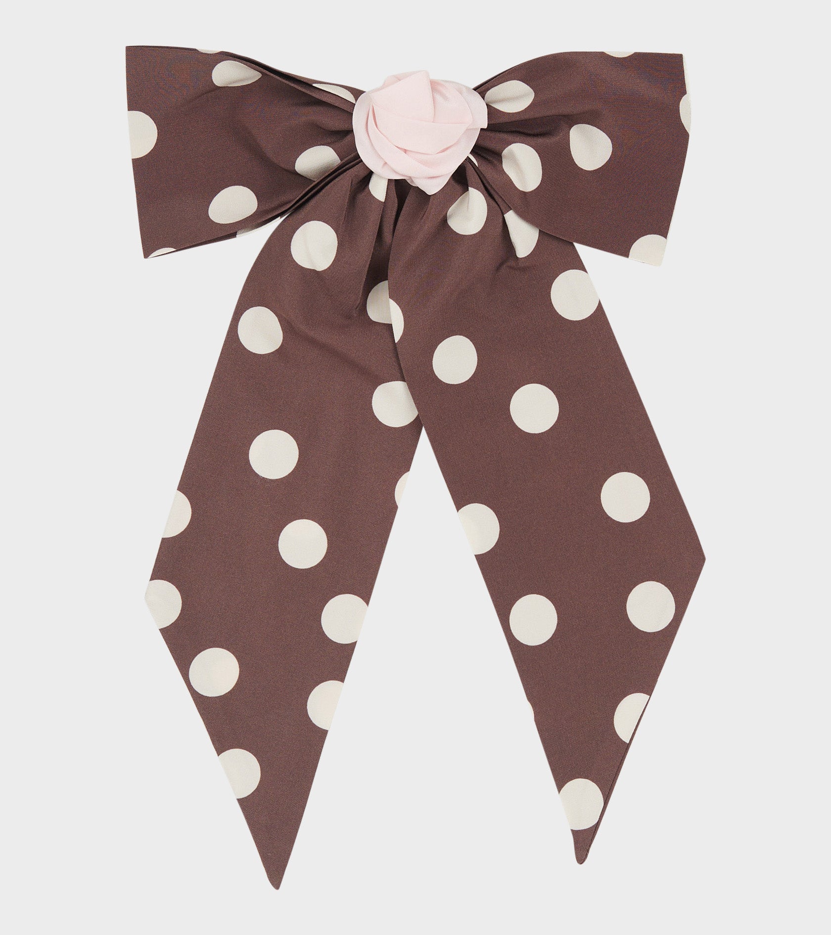 Caro Bow Brown w. Cream Dots