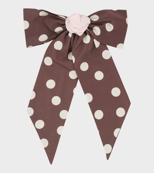Caro Bow Brown w. Cream Dots