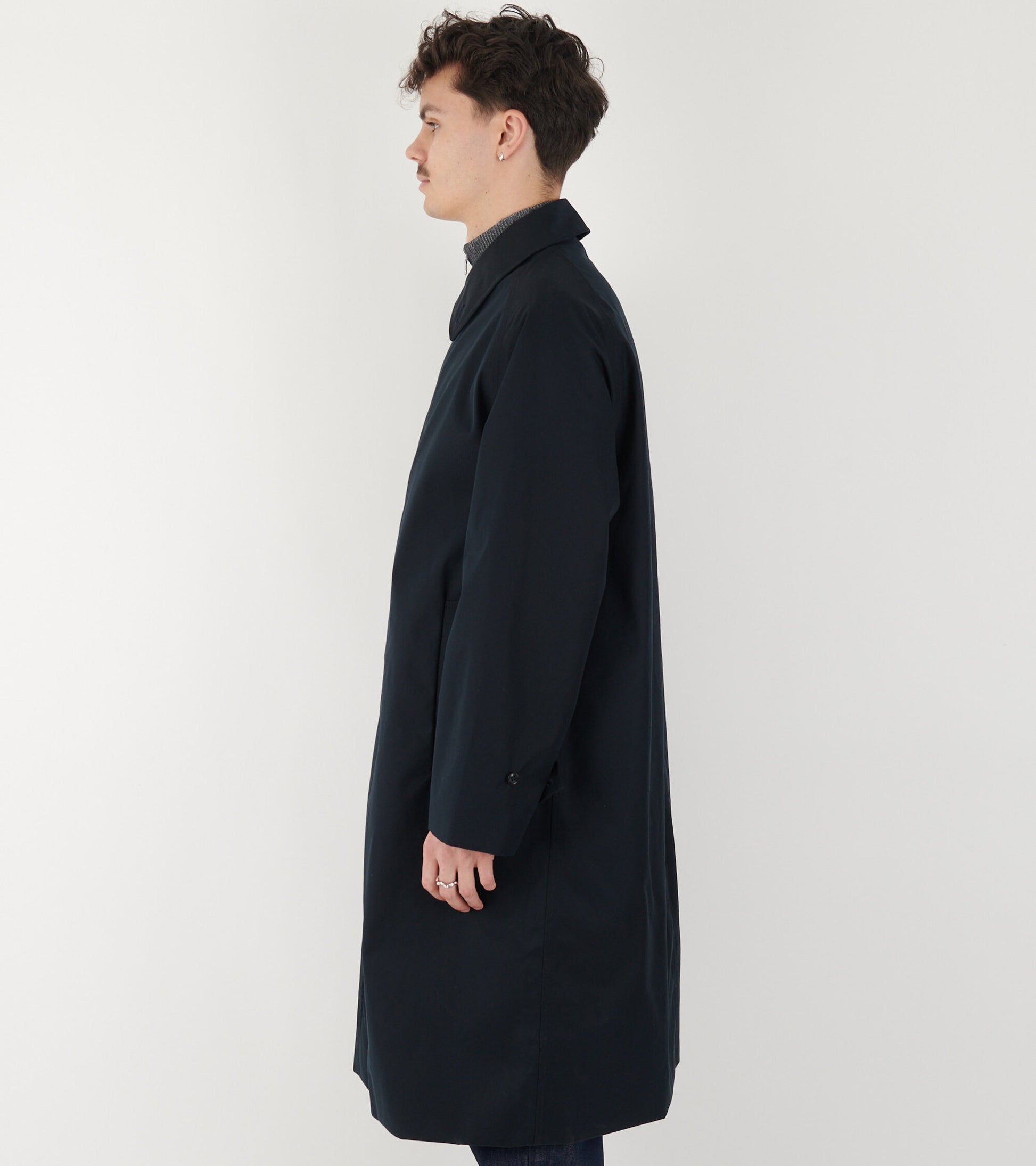 2L Cotton Gore-tex Balmacaan Coat Navy