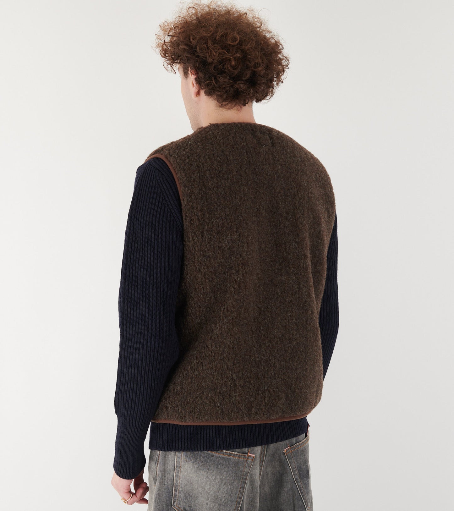 Zip Vest Dark Brown