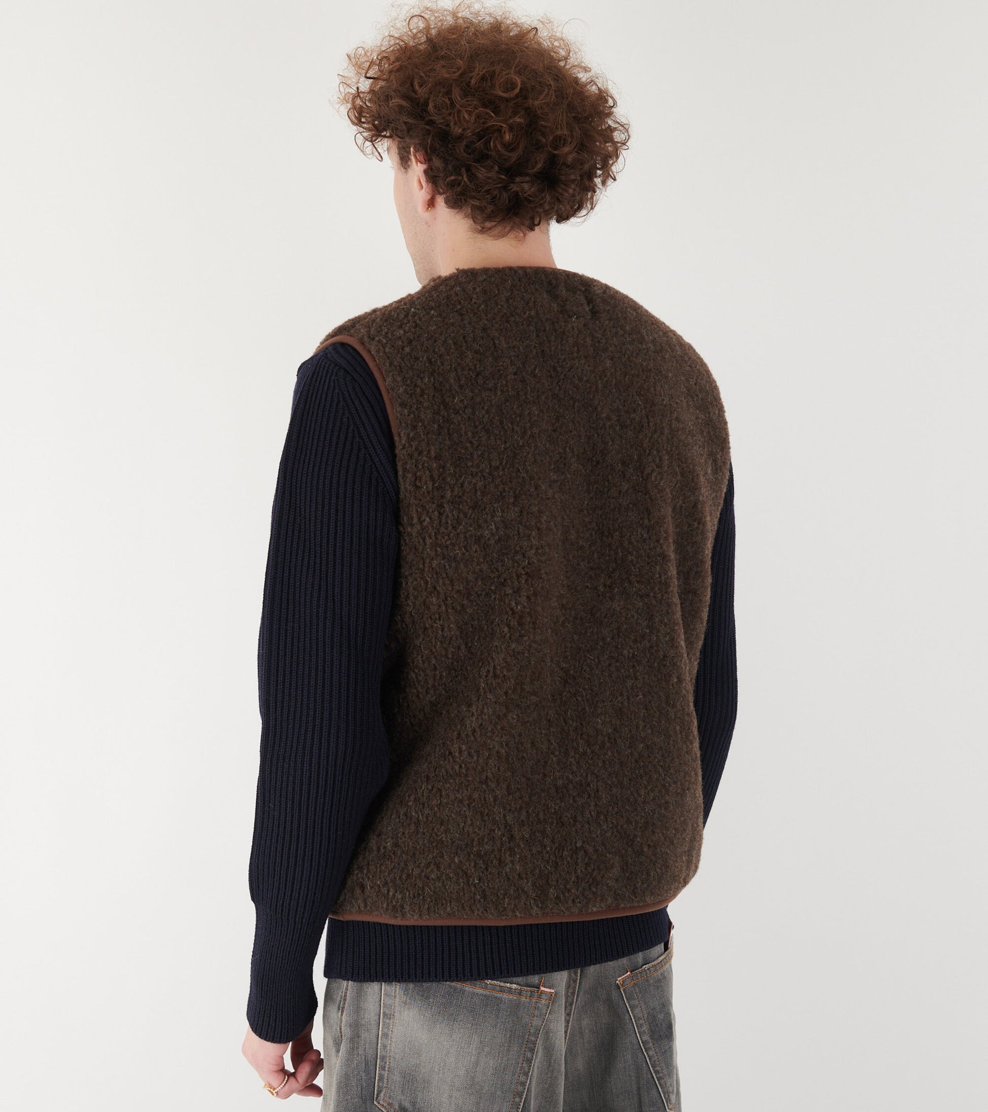 Zip Vest Dark Brown