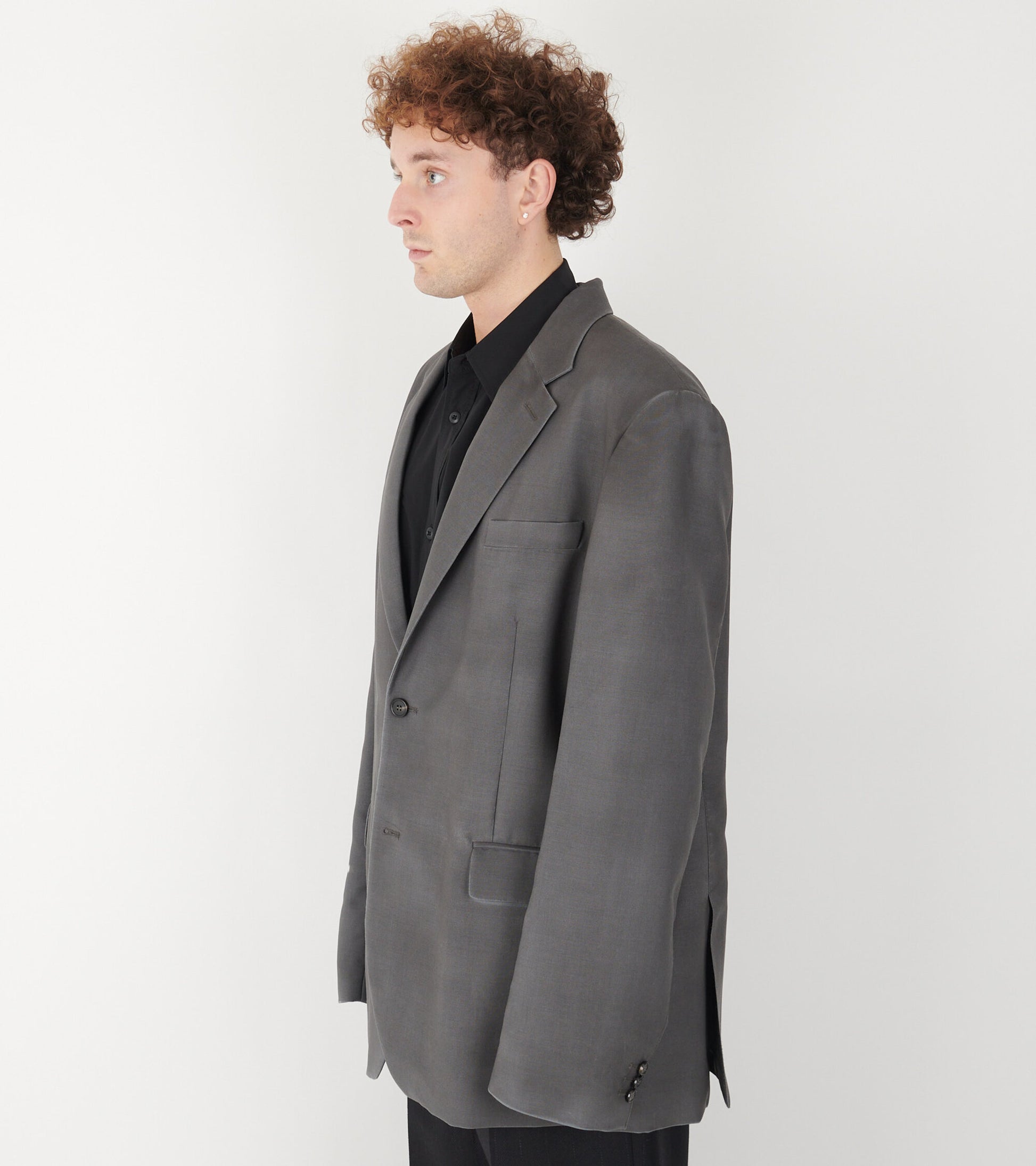 Mohair Wool Suit Jacket Dark Avion