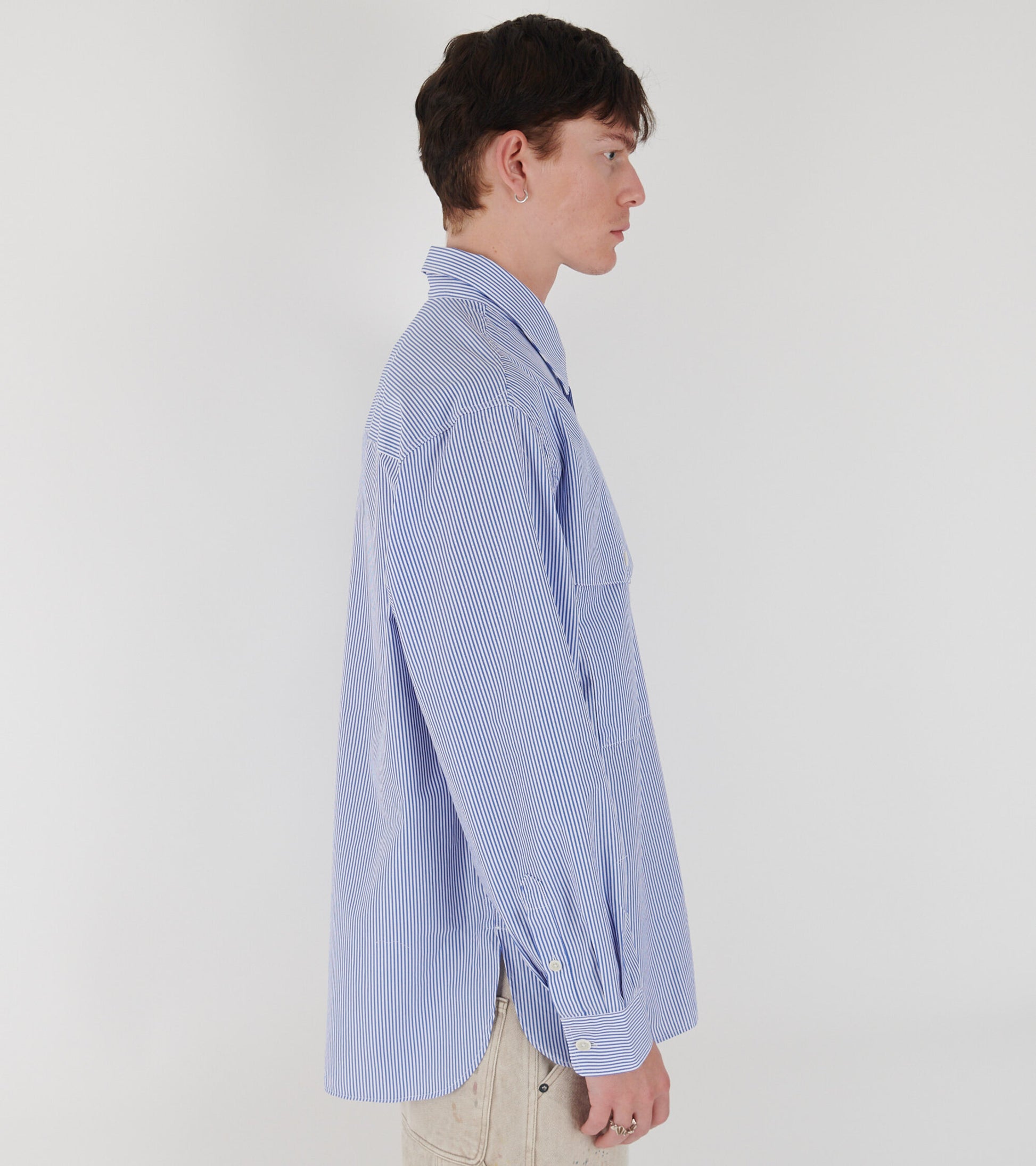 X dr. Adams Note Shirt Blue Stripe