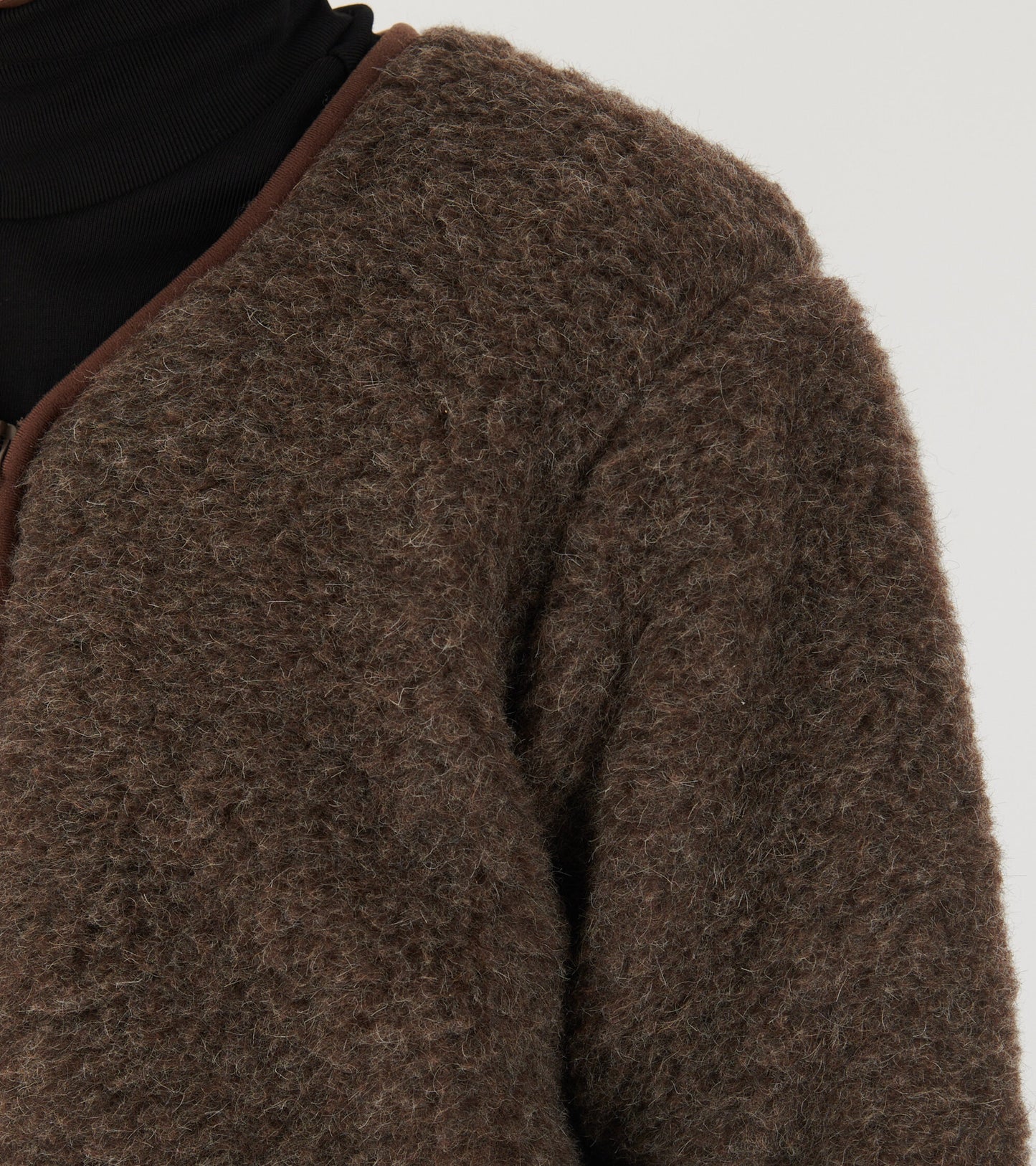 Zip Cardigan Mid Brown