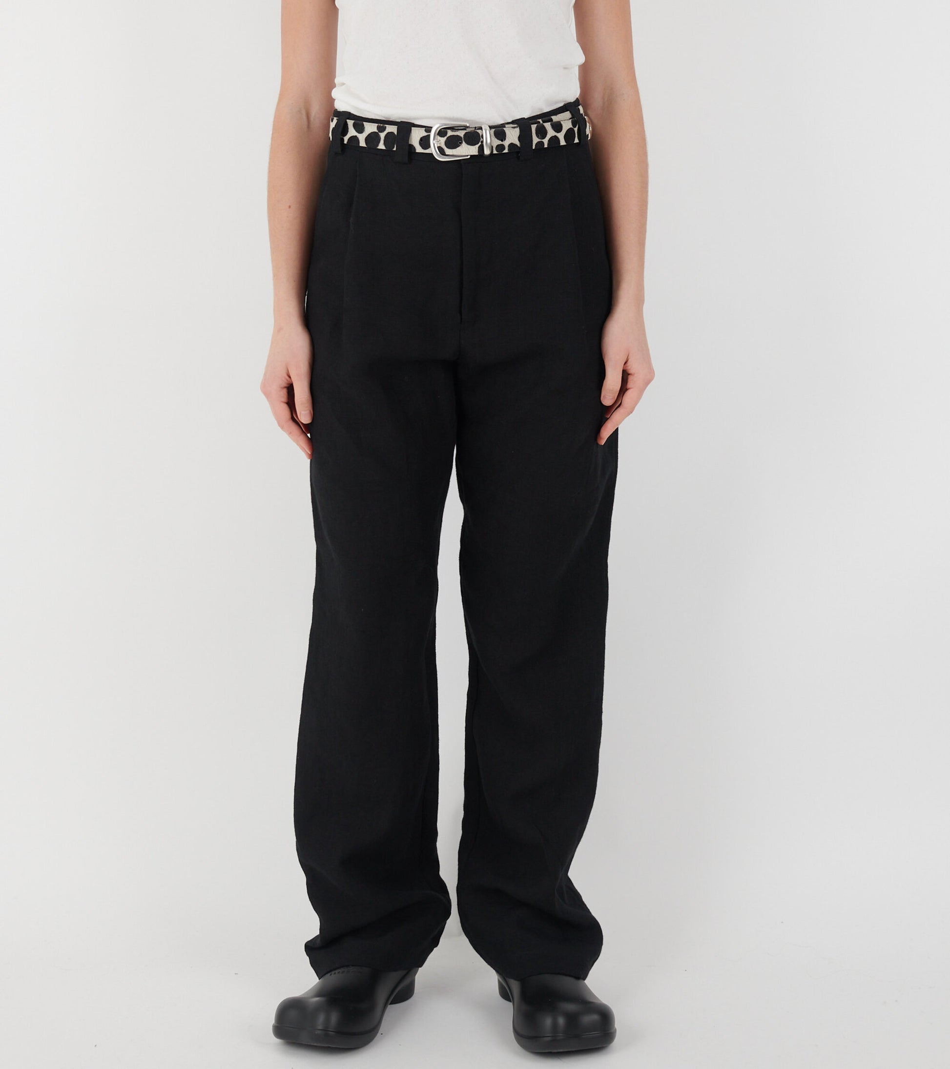 Linen Box Pants Black