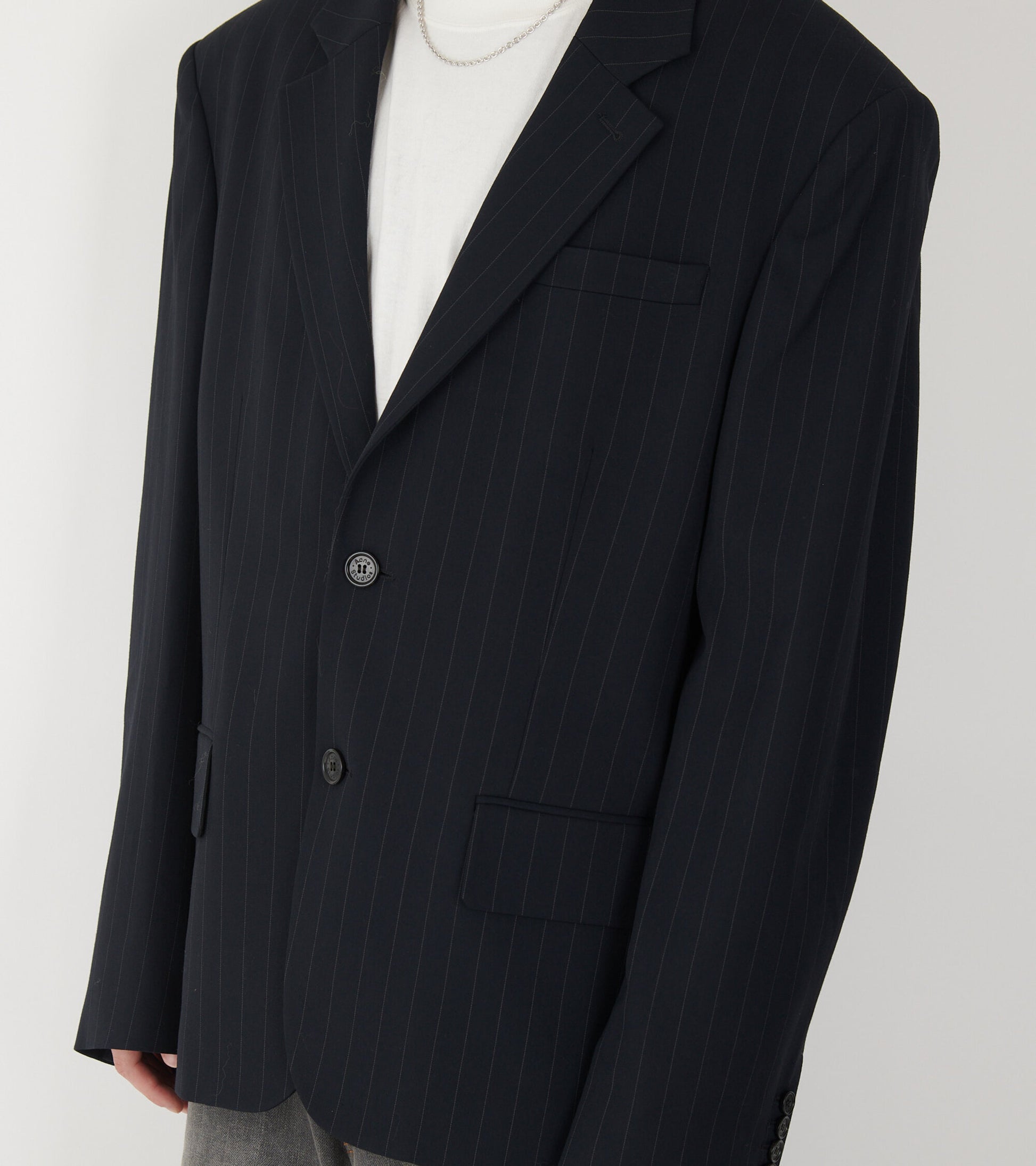 Pinstriped Blazer Navy