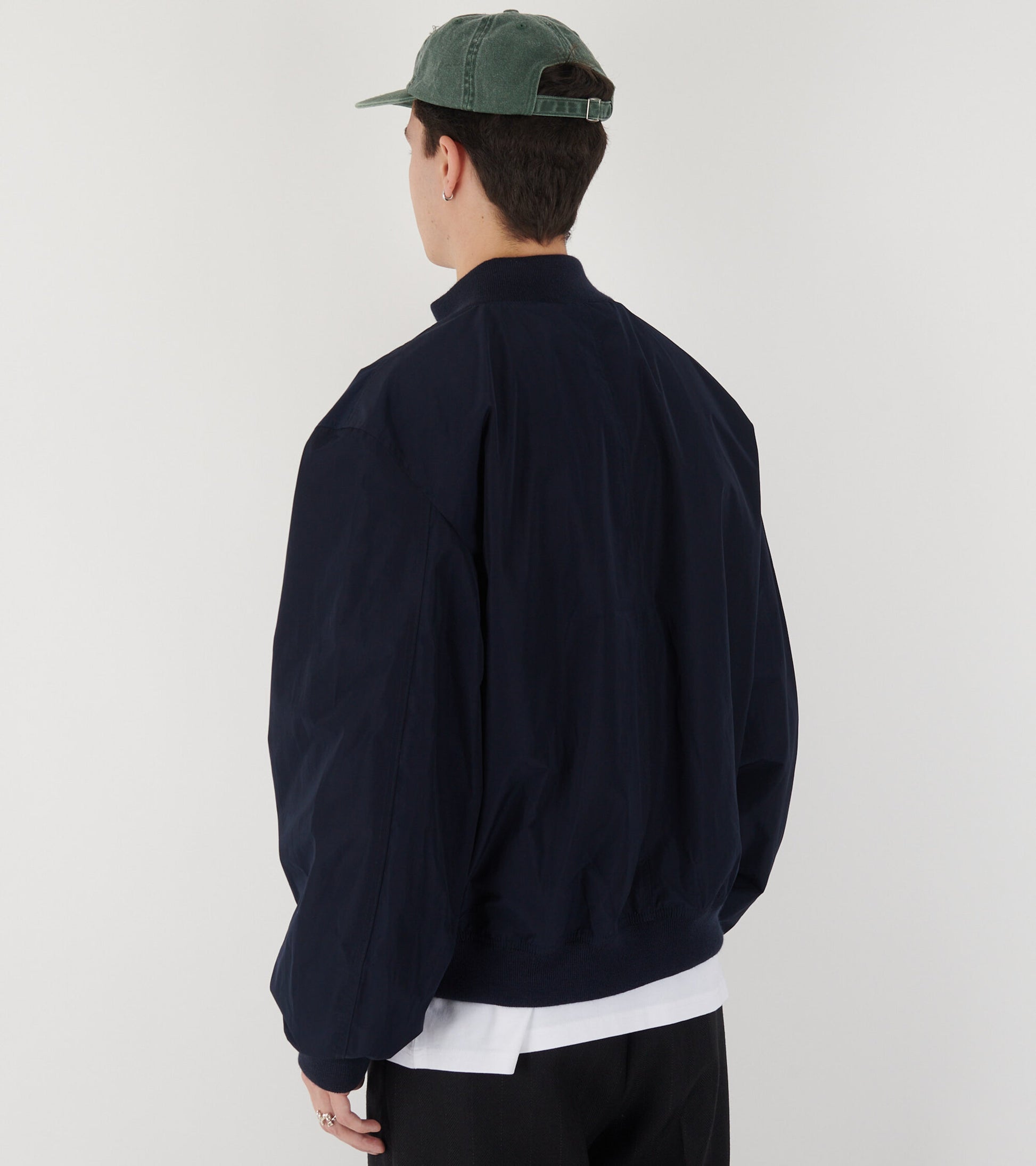 Rib Collar Blouson Navy