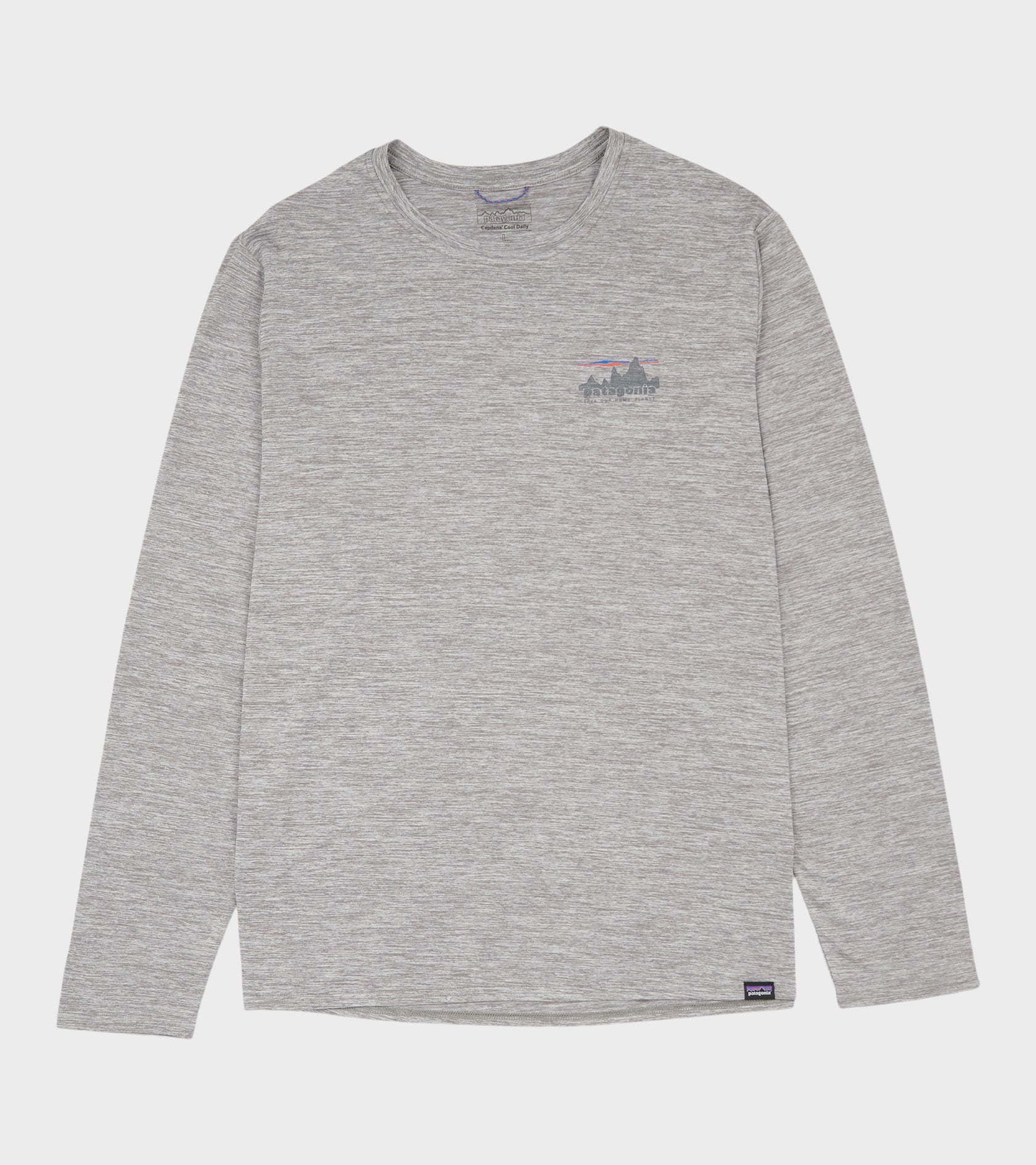 M's L/S Cap Cool Daily Graphic Shirt Skyline Feather Grey