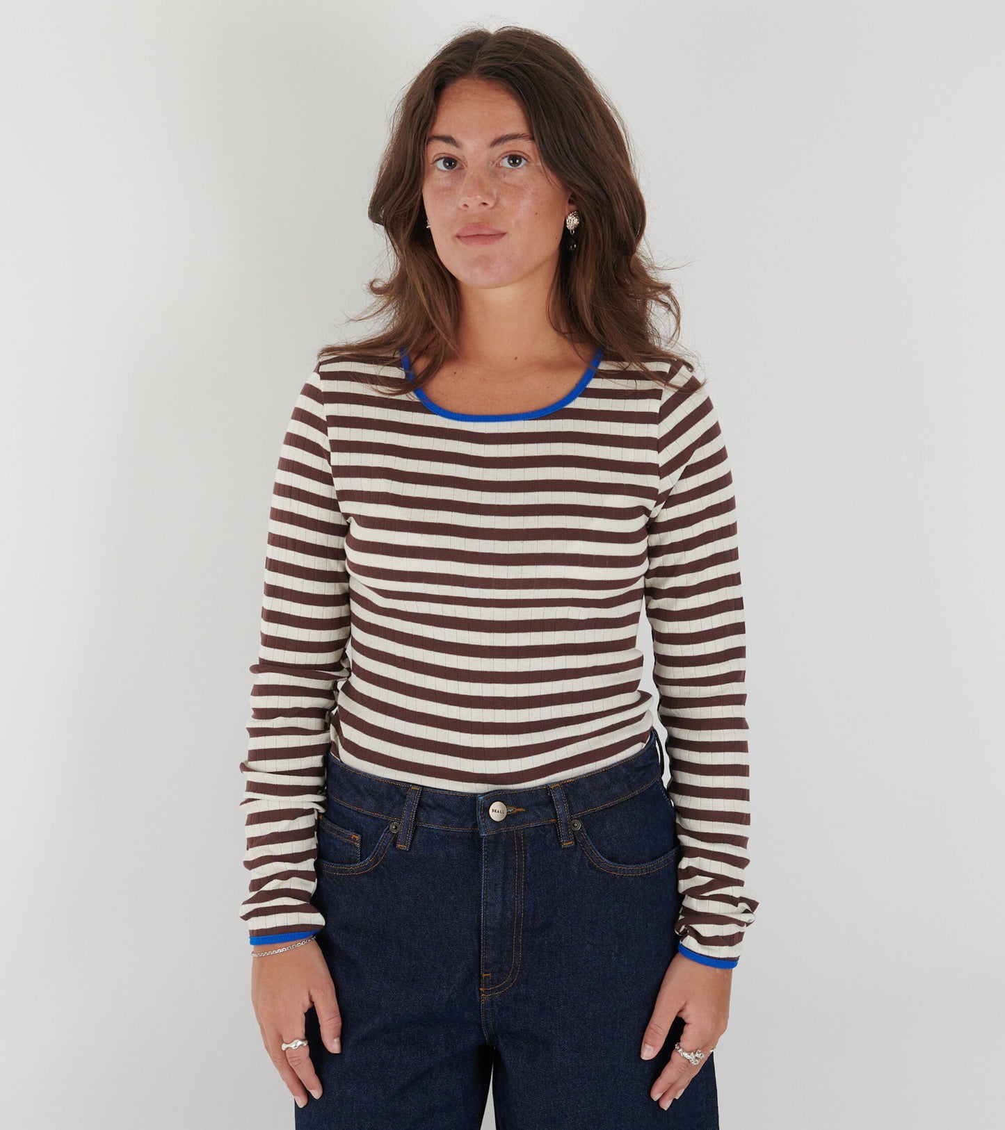 X dr. Adams 101 Rib Ecru/Brown/Cobalt Blue