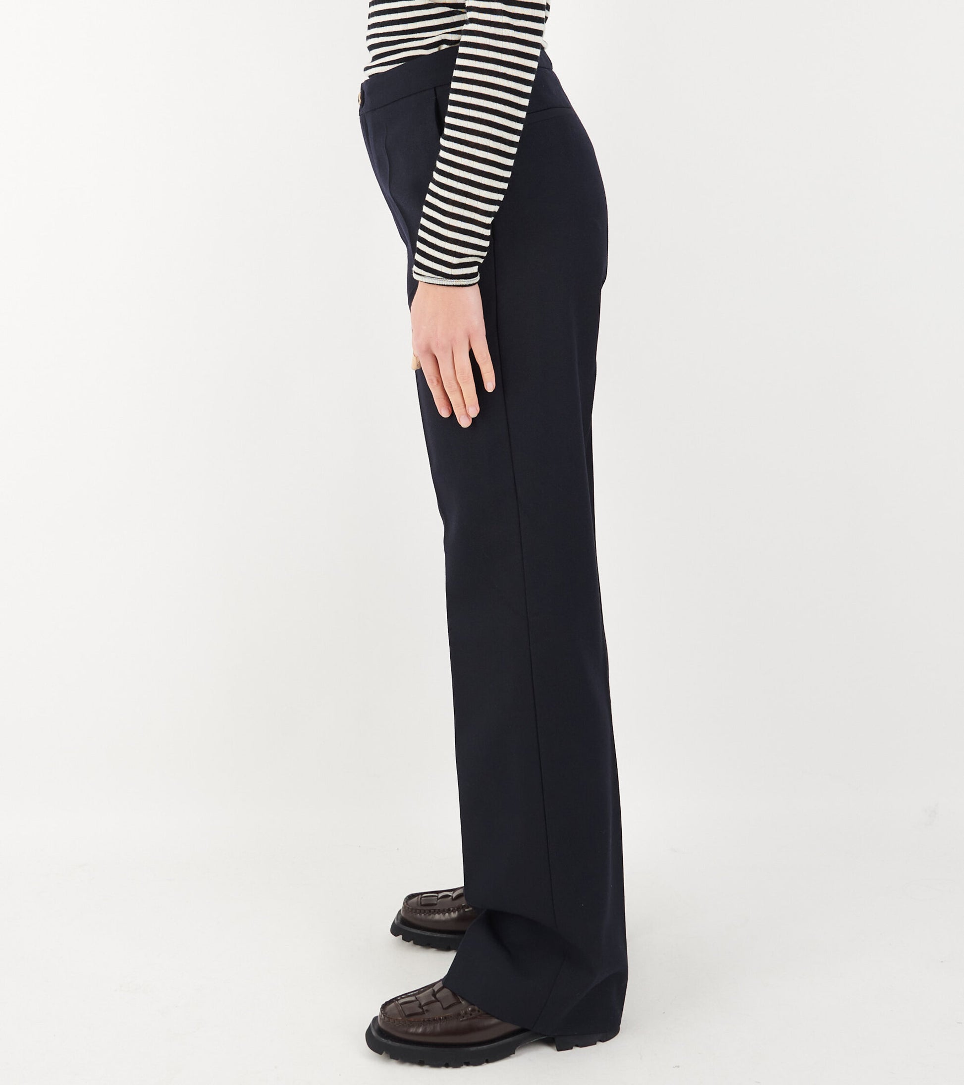 Wool Trousers Dark Navy