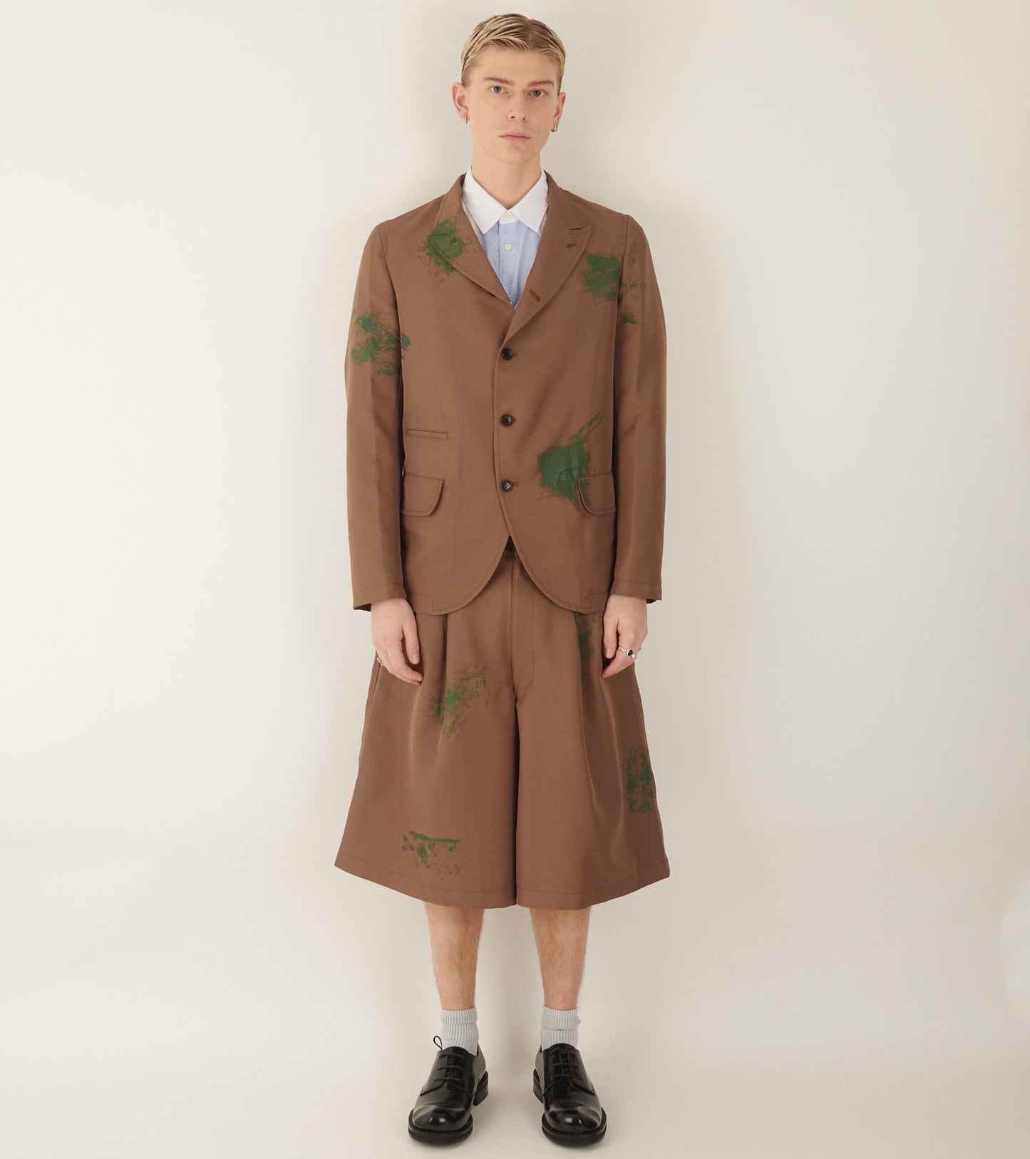 Patchwork Shirt White/Light Blue