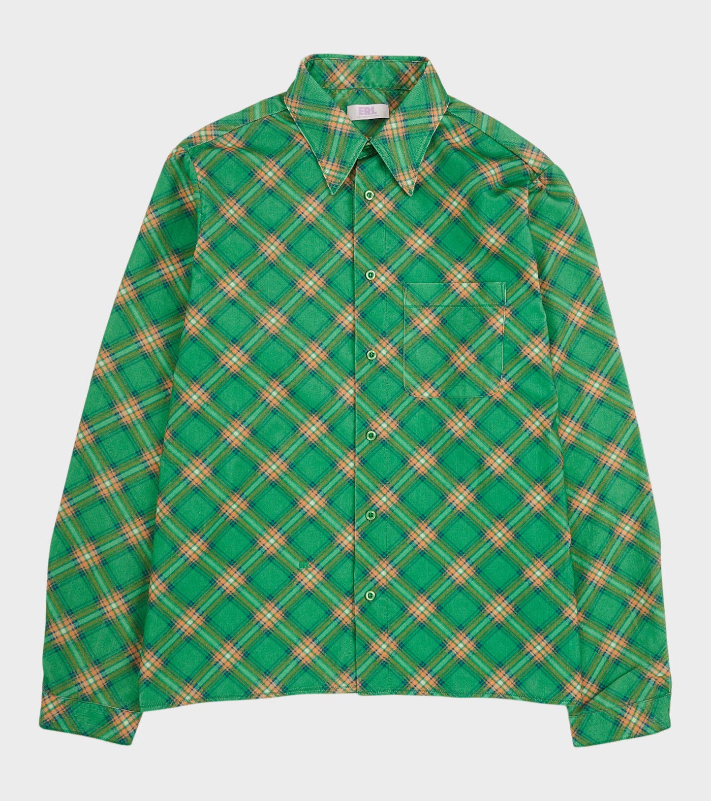 Corduroy Shirt Green Plaid