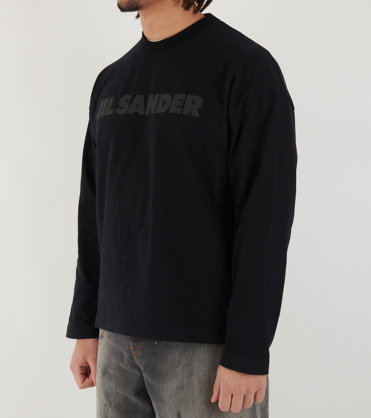 L/S Cotton Jersey Logo T-shirt Black