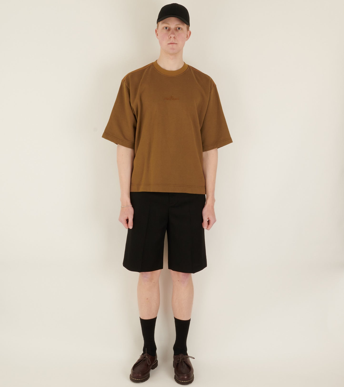Nylon Back S/S Sweatshirt Cinnamon Brown