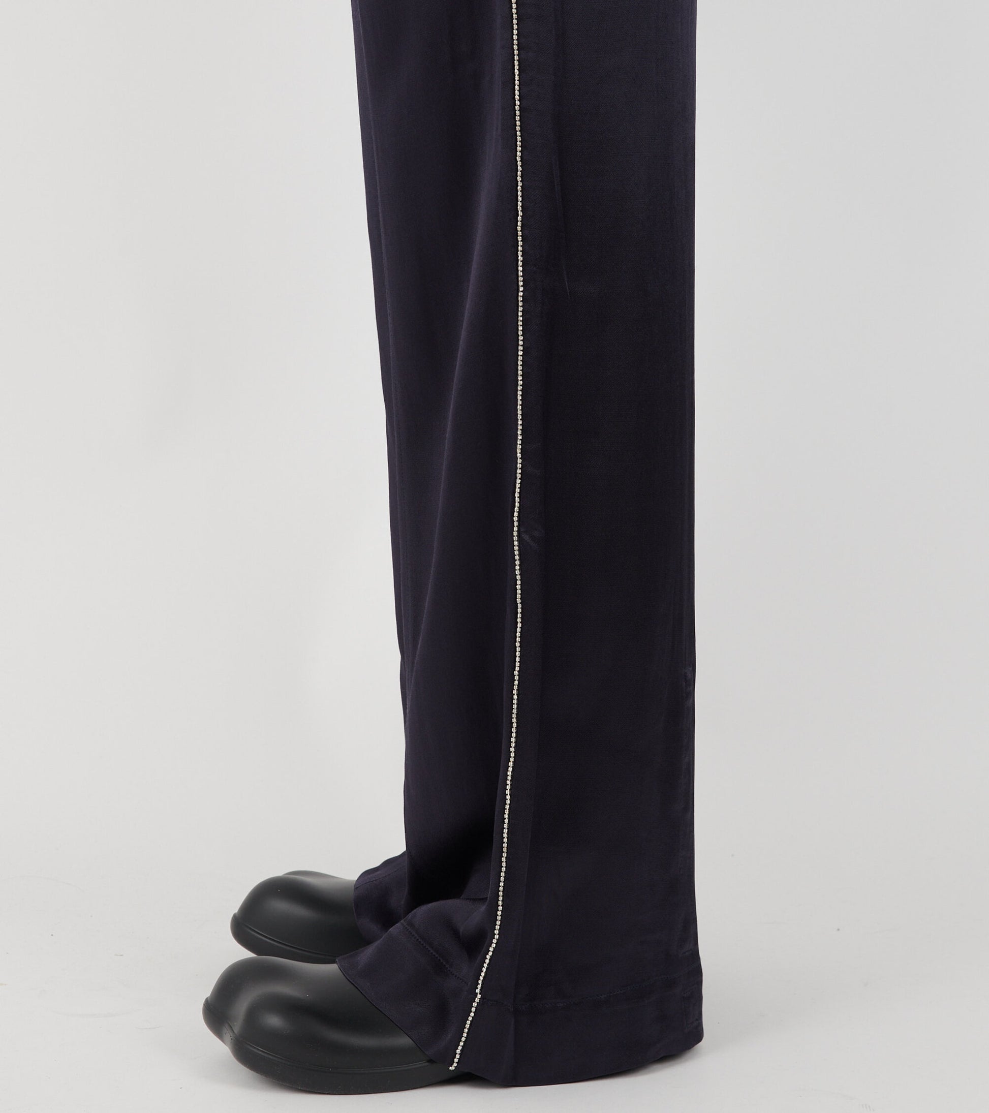 Charlie Rhinestone Satin Pants Midnight