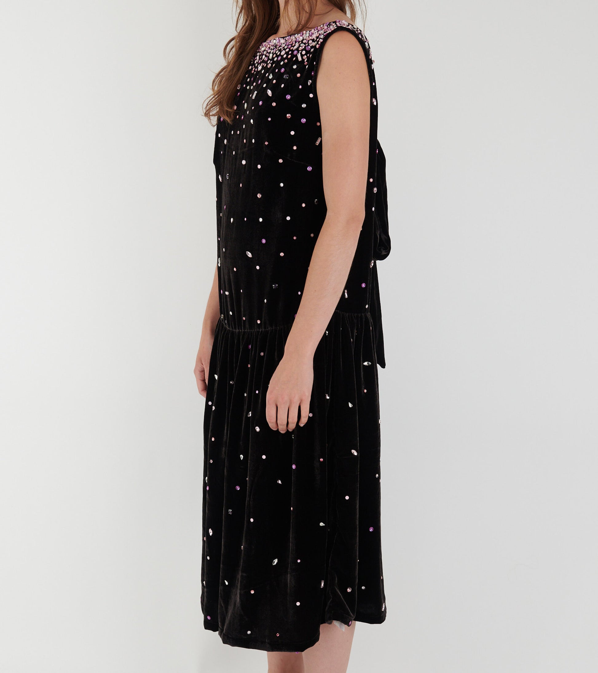 Sonya Dress Dark Brown w. Pink