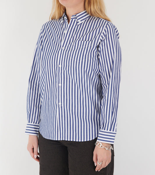 London Stripe Button Down Shirt Navy