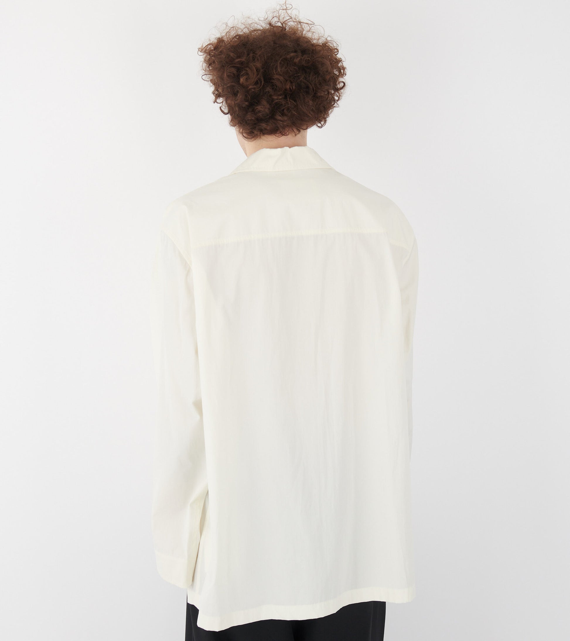 Glass Finished Poplin Shirt Eggshell