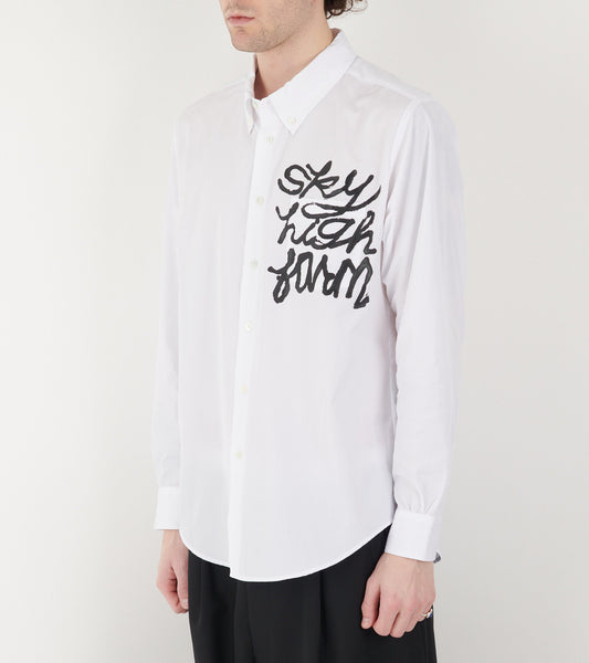 Overprint Button Down Shirt White