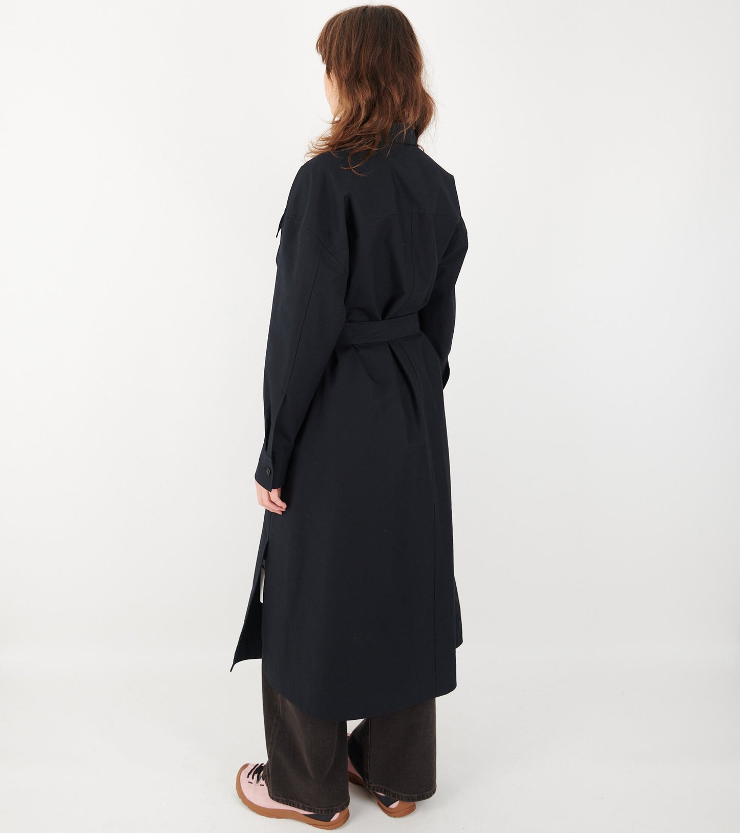 Cotton Canvas Shirt Dress Dark Navy