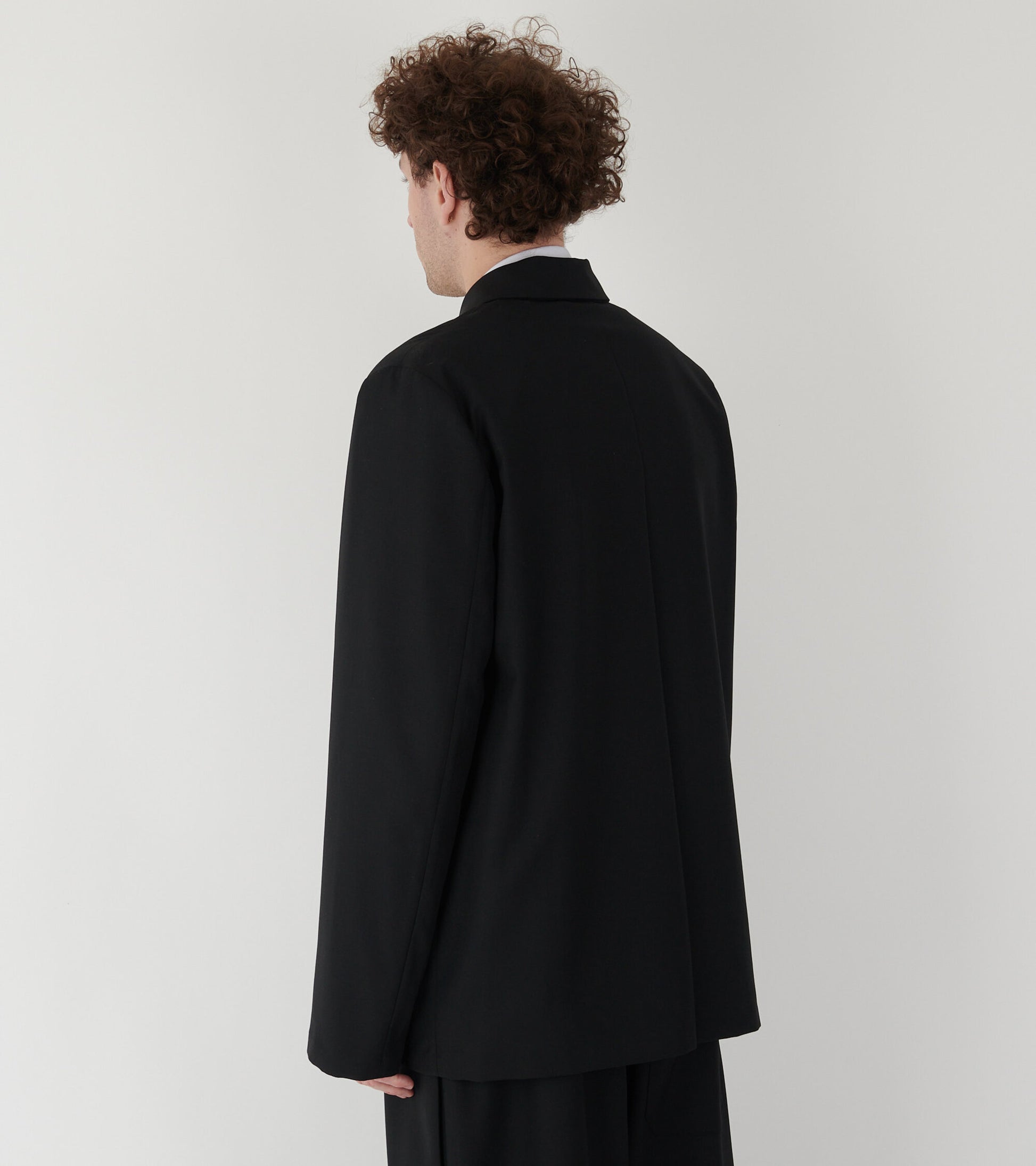 Poplin Wool Jacket Black