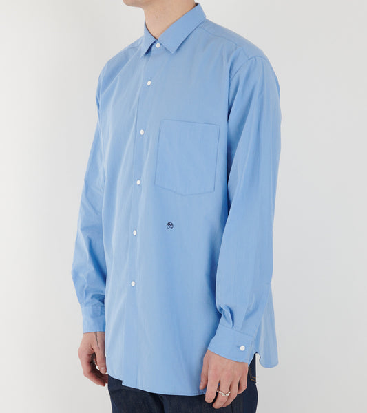 Regular Collar Wind Shirt Sax