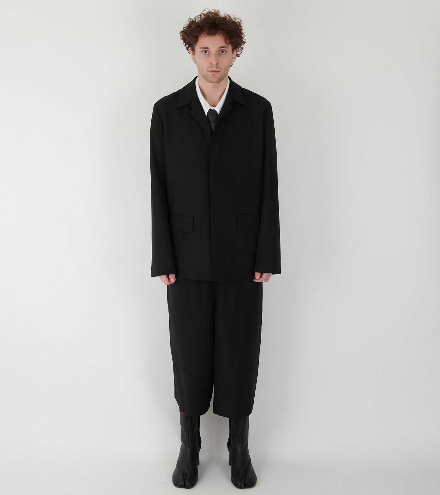 Poplin Wool Jacket Black