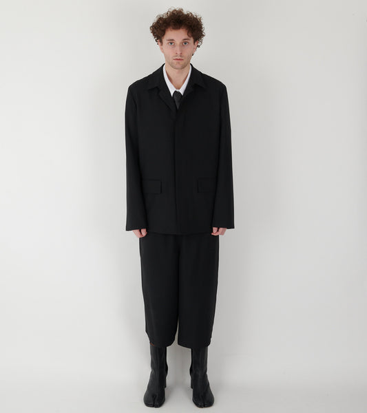Poplin Wool Jacket Black