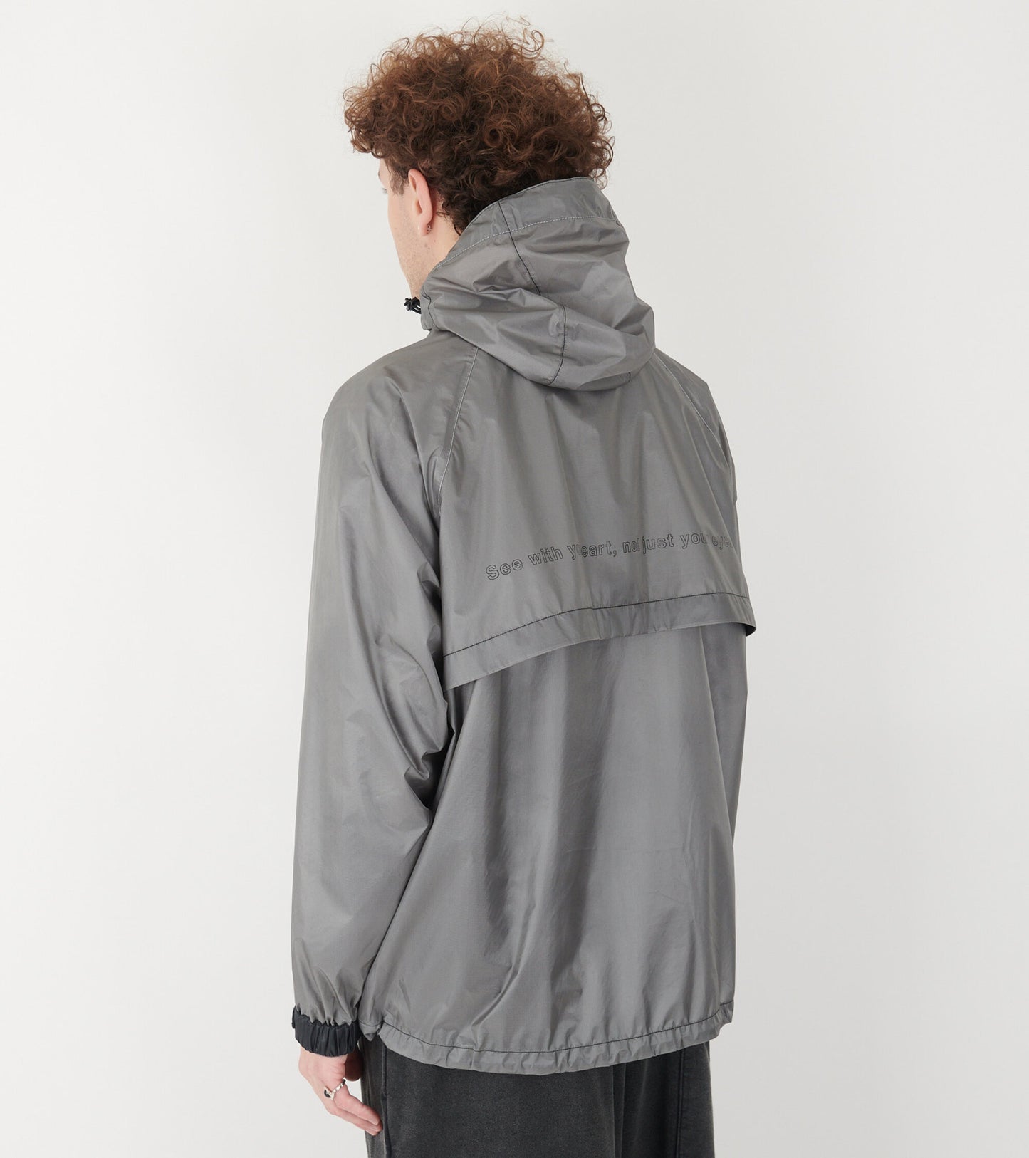 Sheer Loose Fitting Rain Jacket Grey